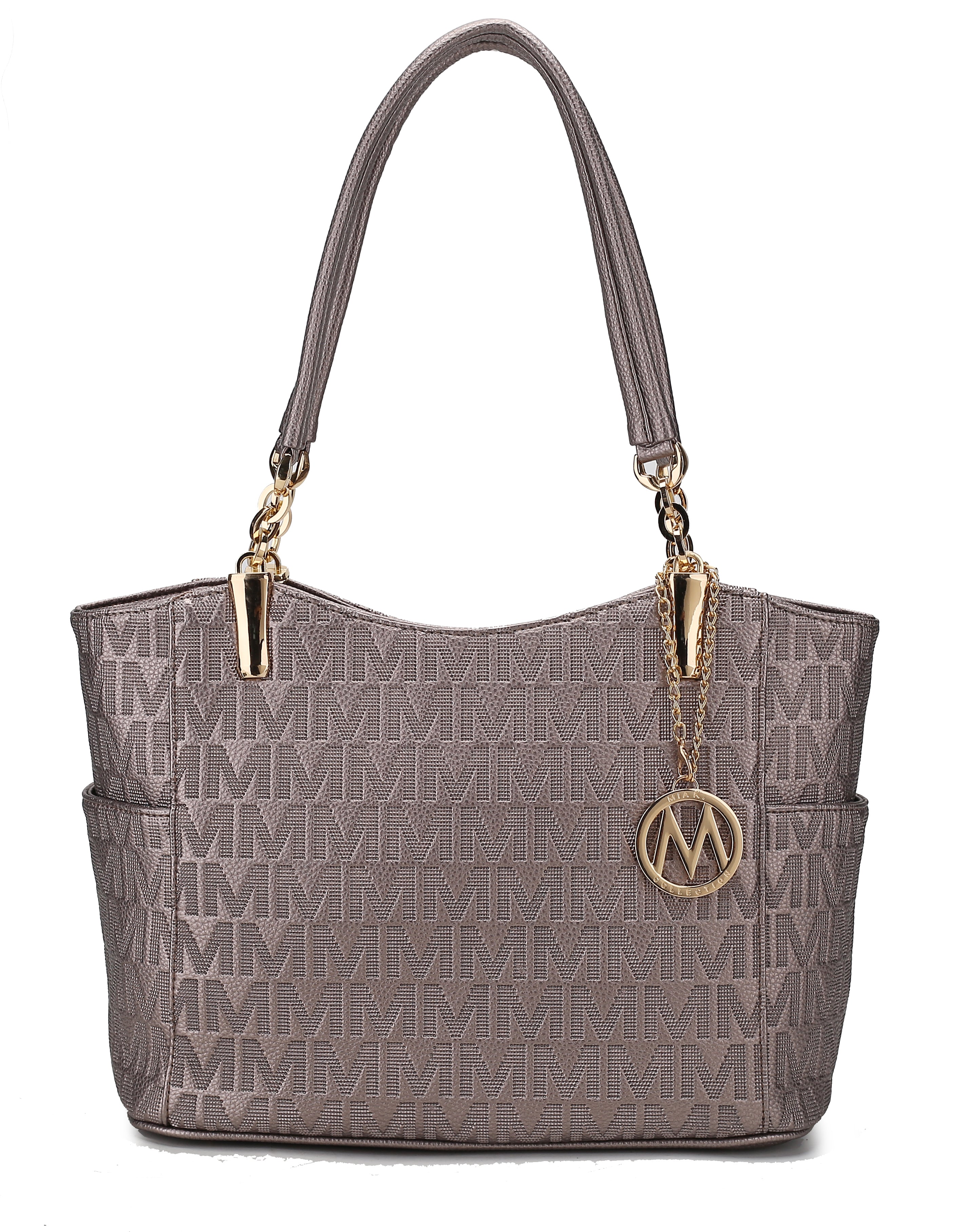  MKF Collection Malika Signature Shoulder Bag - Taupe - Bonton