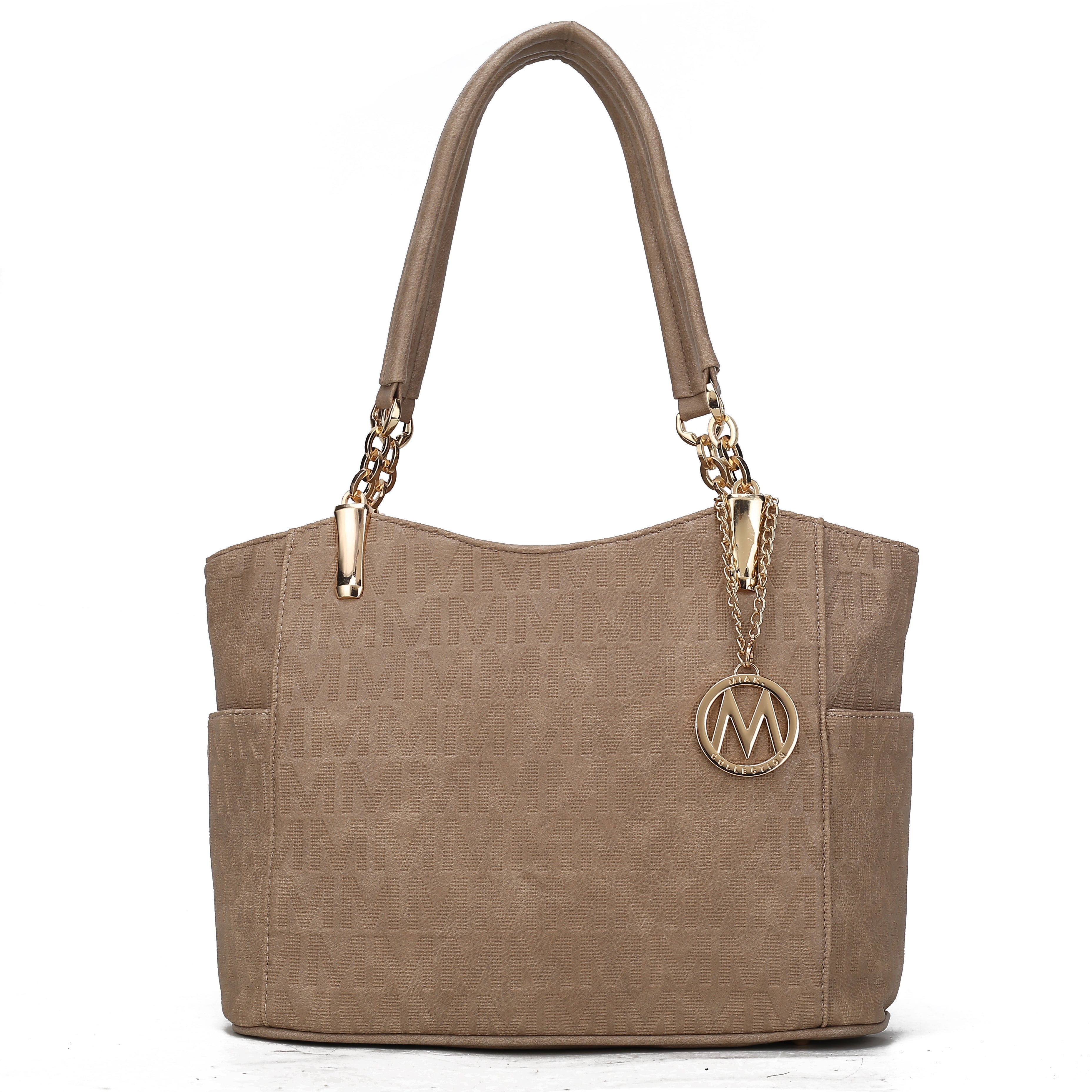  MKF Collection Malika Signature Shoulder Bag - Taupe - Bonton