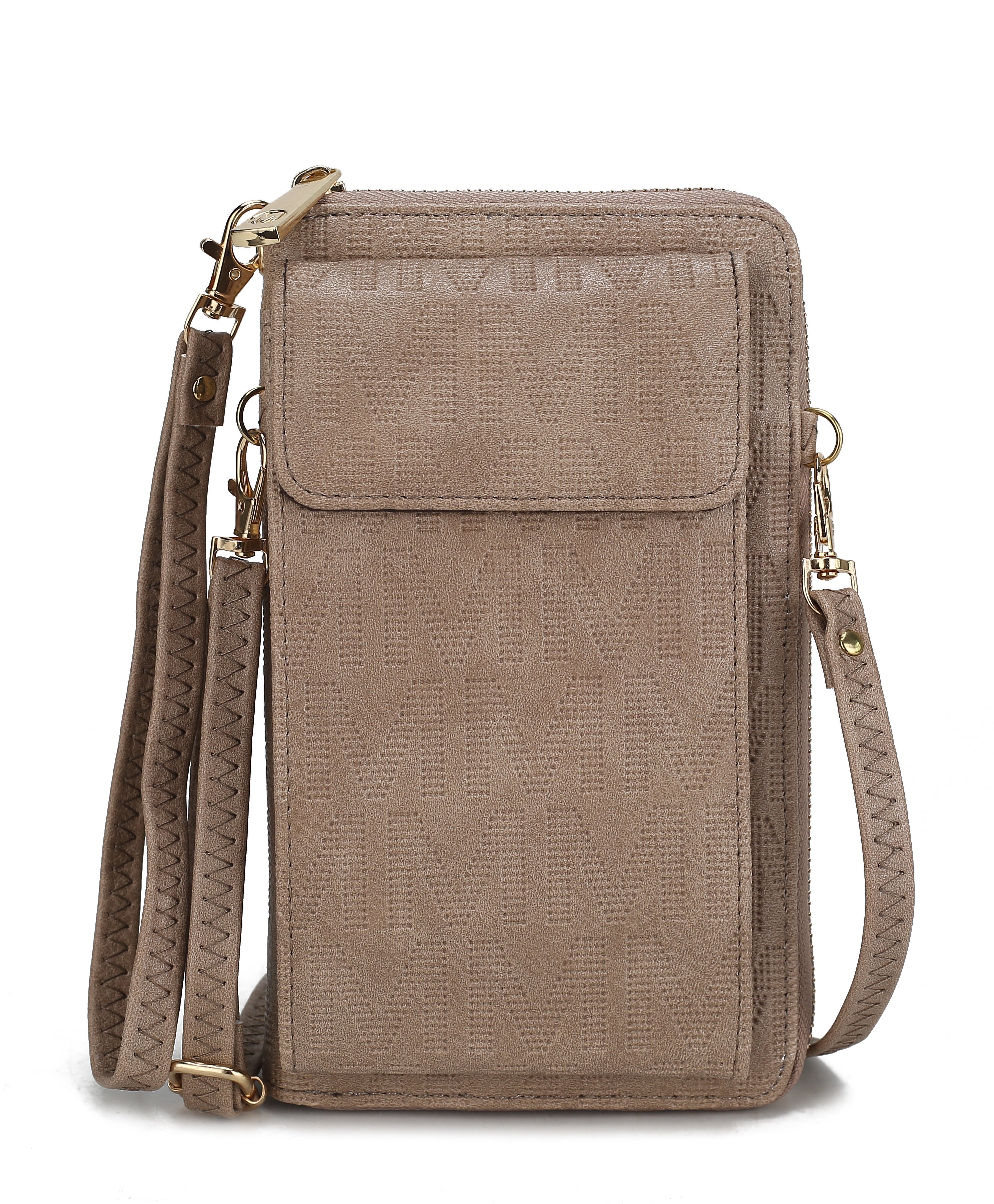  MKF Collection Caddy Signature Phone Crossbody - Beige - Bonton