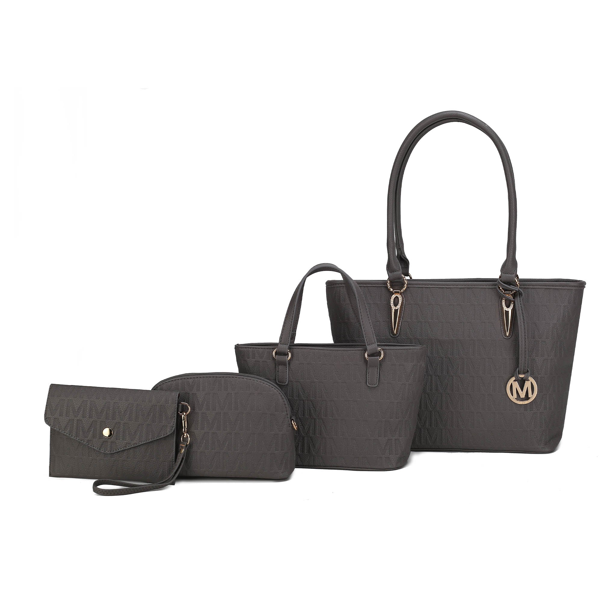  MKF Collection Edelyn Signature Tote Bag and Set - Beige - Bonton