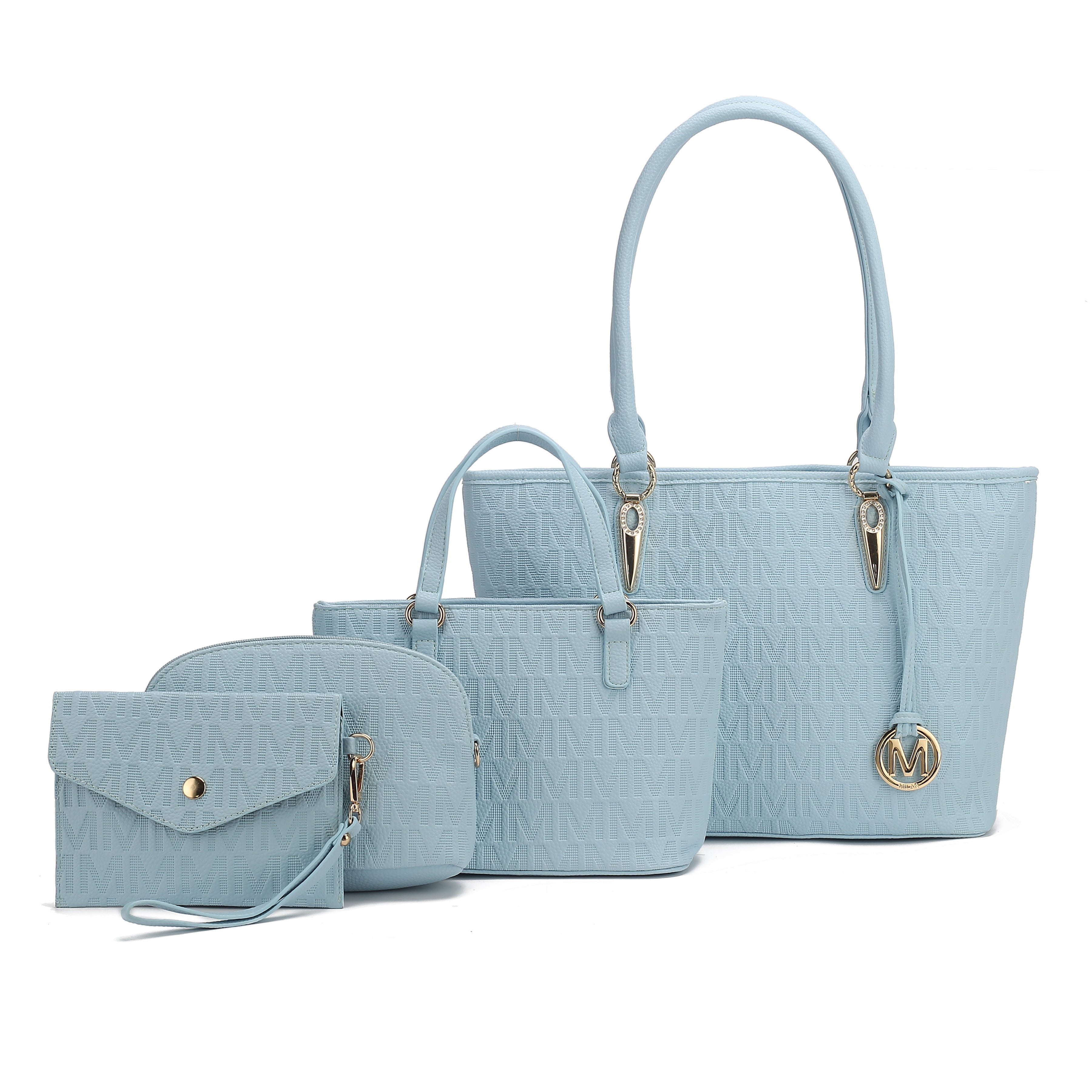 MKF Collection Edelyn Signature Tote Bag and Set - Beige - Bonton