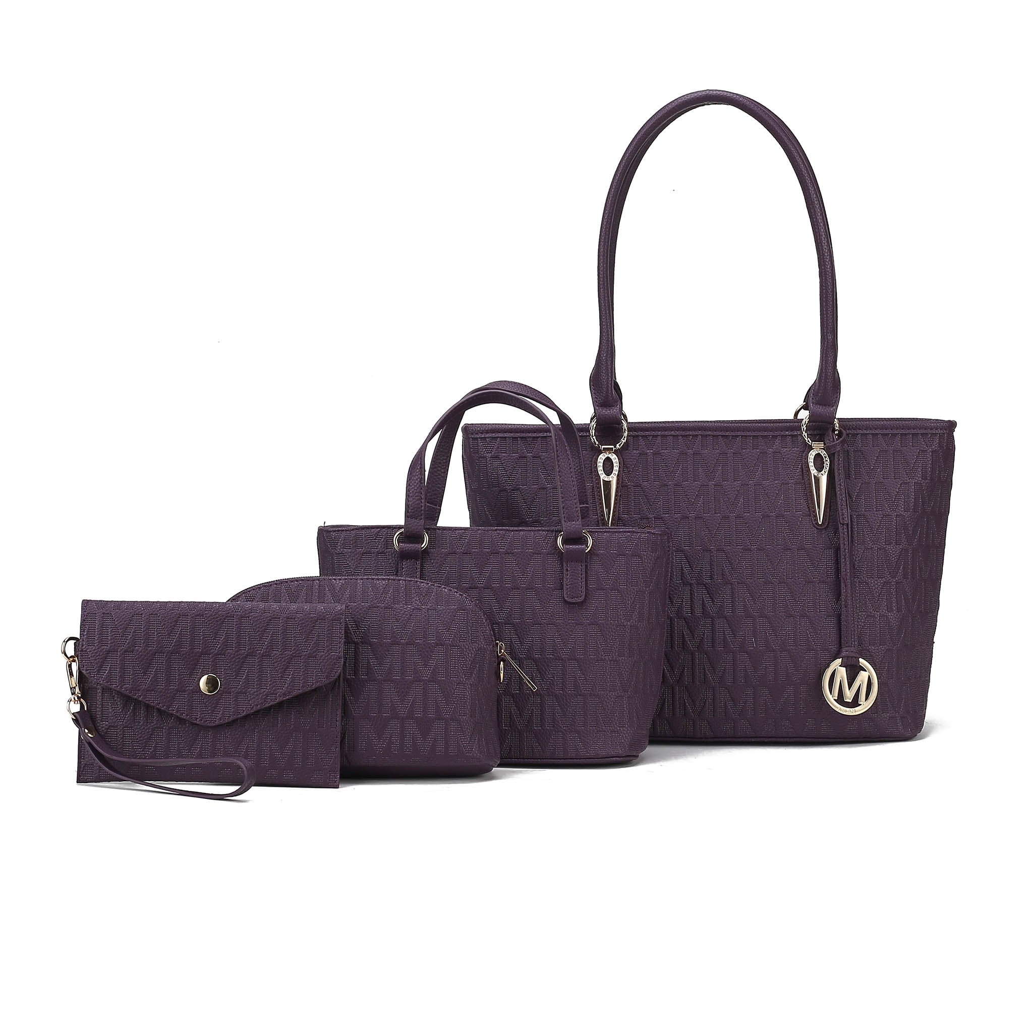  MKF Collection Edelyn Signature Tote Bag and Set - Beige - Bonton