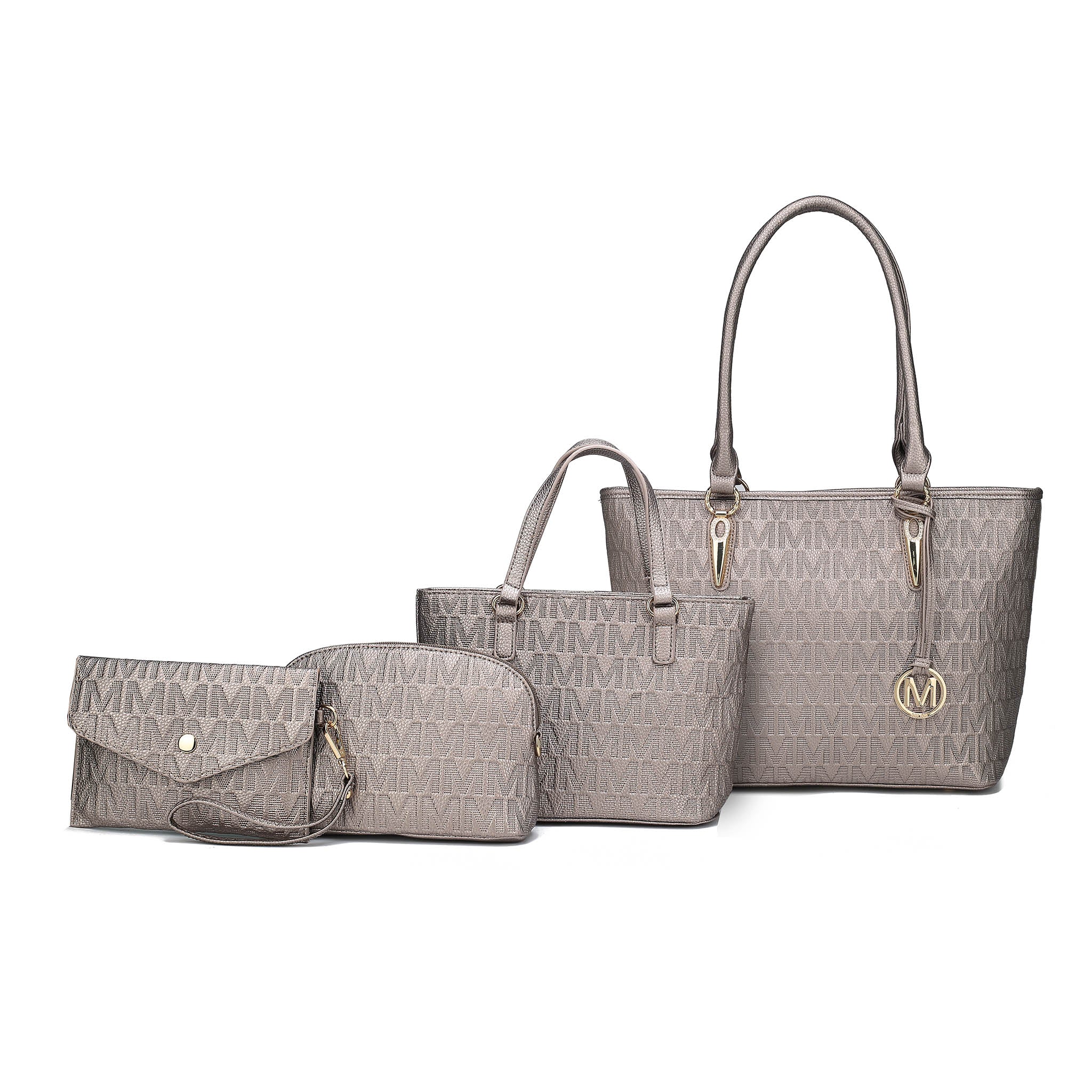  MKF Collection Edelyn Signature Tote Bag and Set - Beige - Bonton