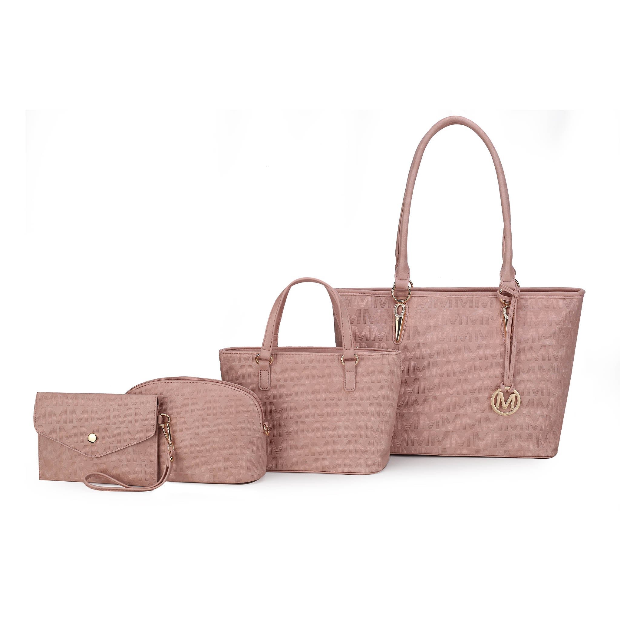  MKF Collection Edelyn Signature Tote Bag and Set - Beige - Bonton