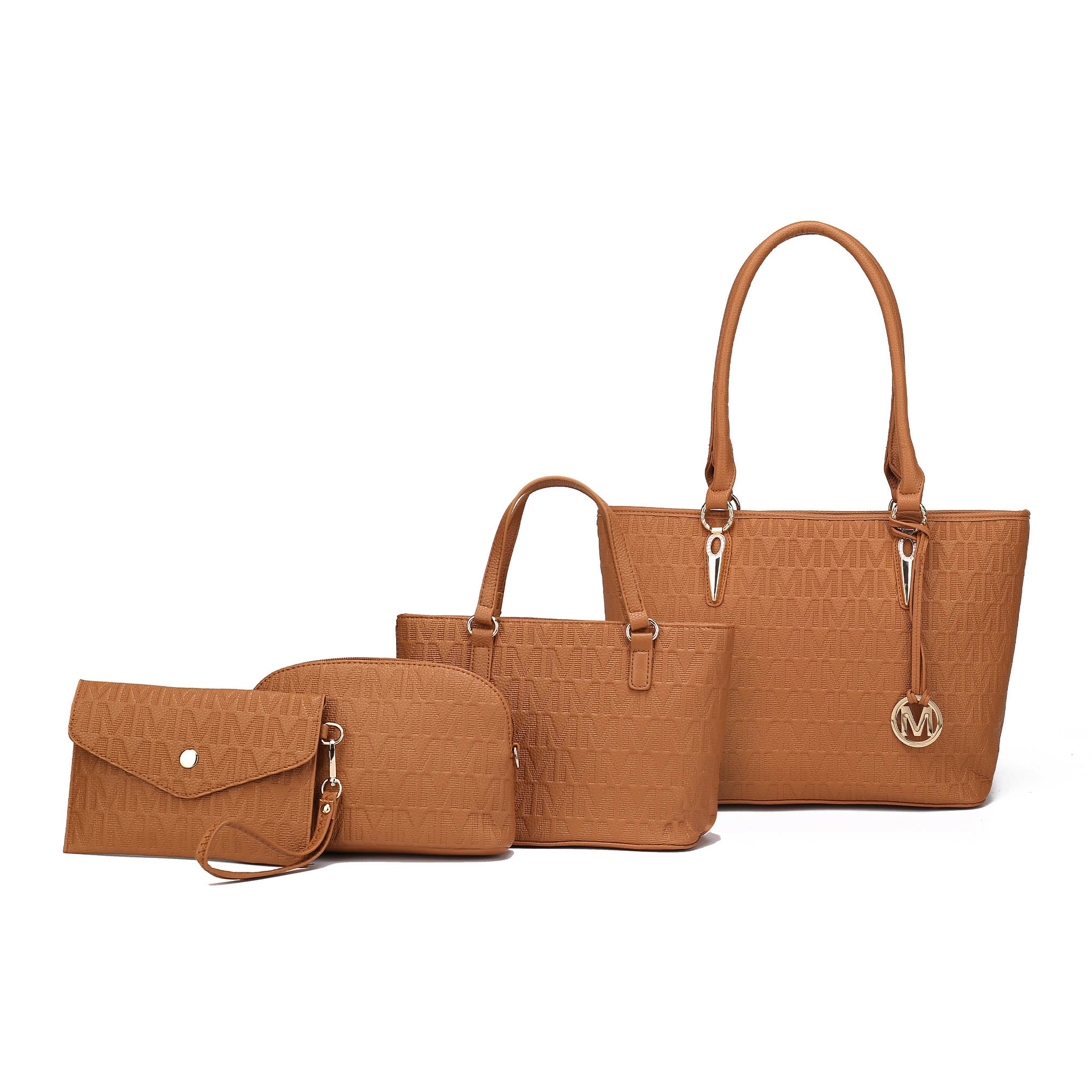  MKF Collection Edelyn Signature Tote Bag and Set - Beige - Bonton