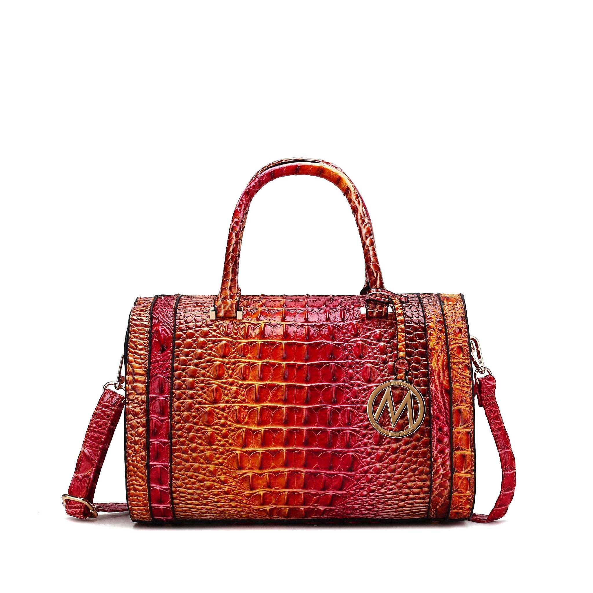  MKF Collection Eleanor Gradient Croc Shoulder Bag - Croc Coral - Bonton