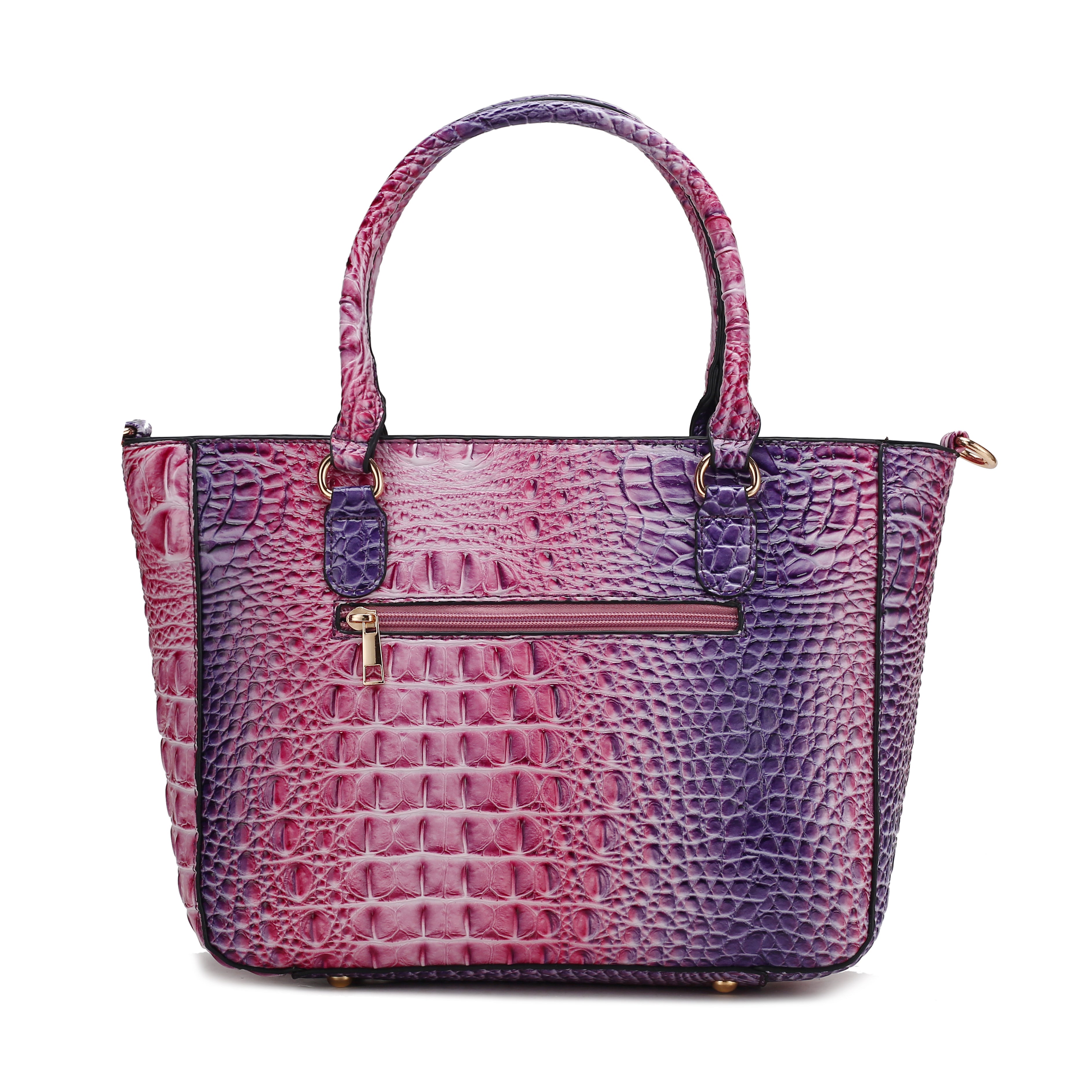  MKF Collection Bonnie Gradient Croc Shoulder Bag and Set - Croc Brown - Bonton
