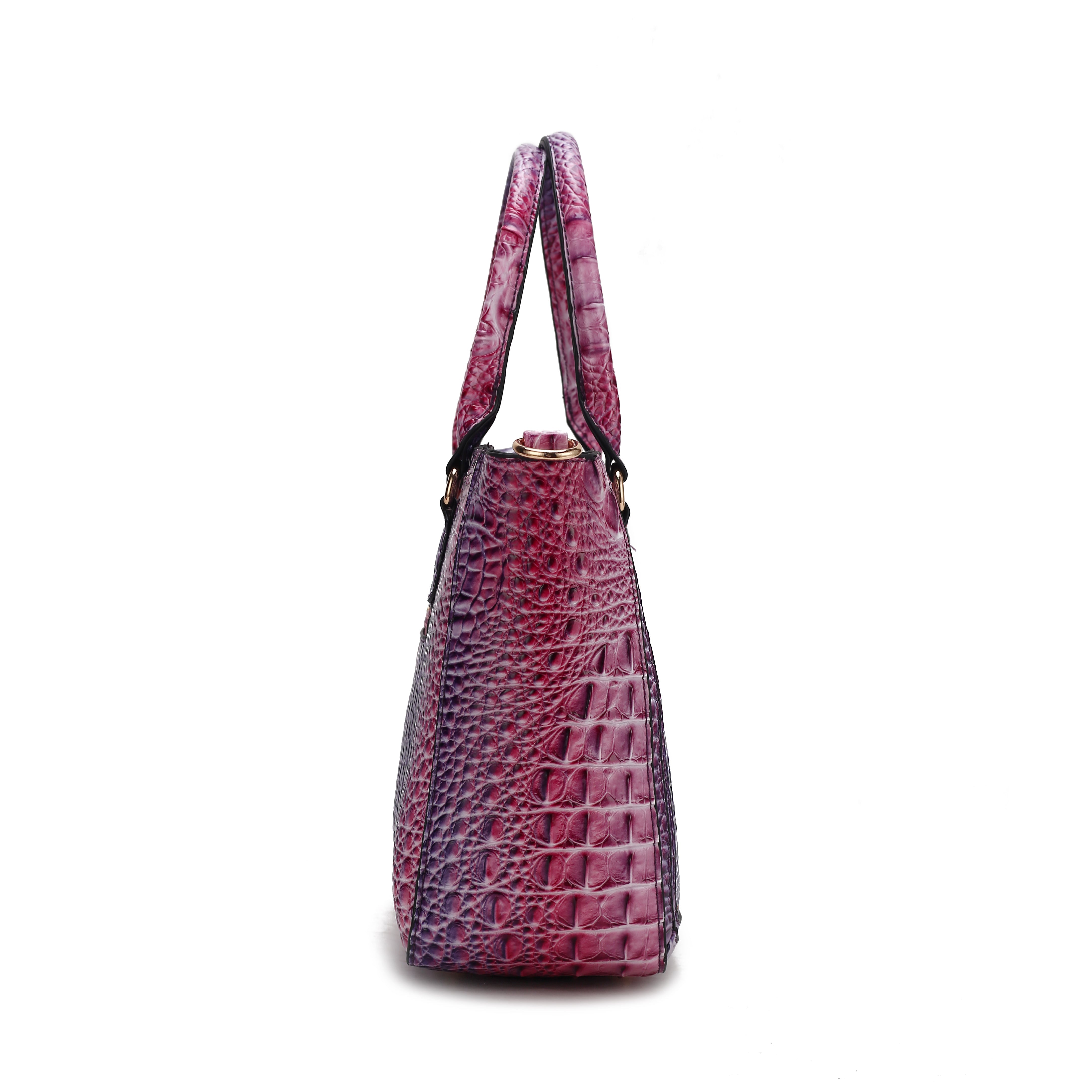  MKF Collection Bonnie Gradient Croc Shoulder Bag and Set - Croc Brown - Bonton
