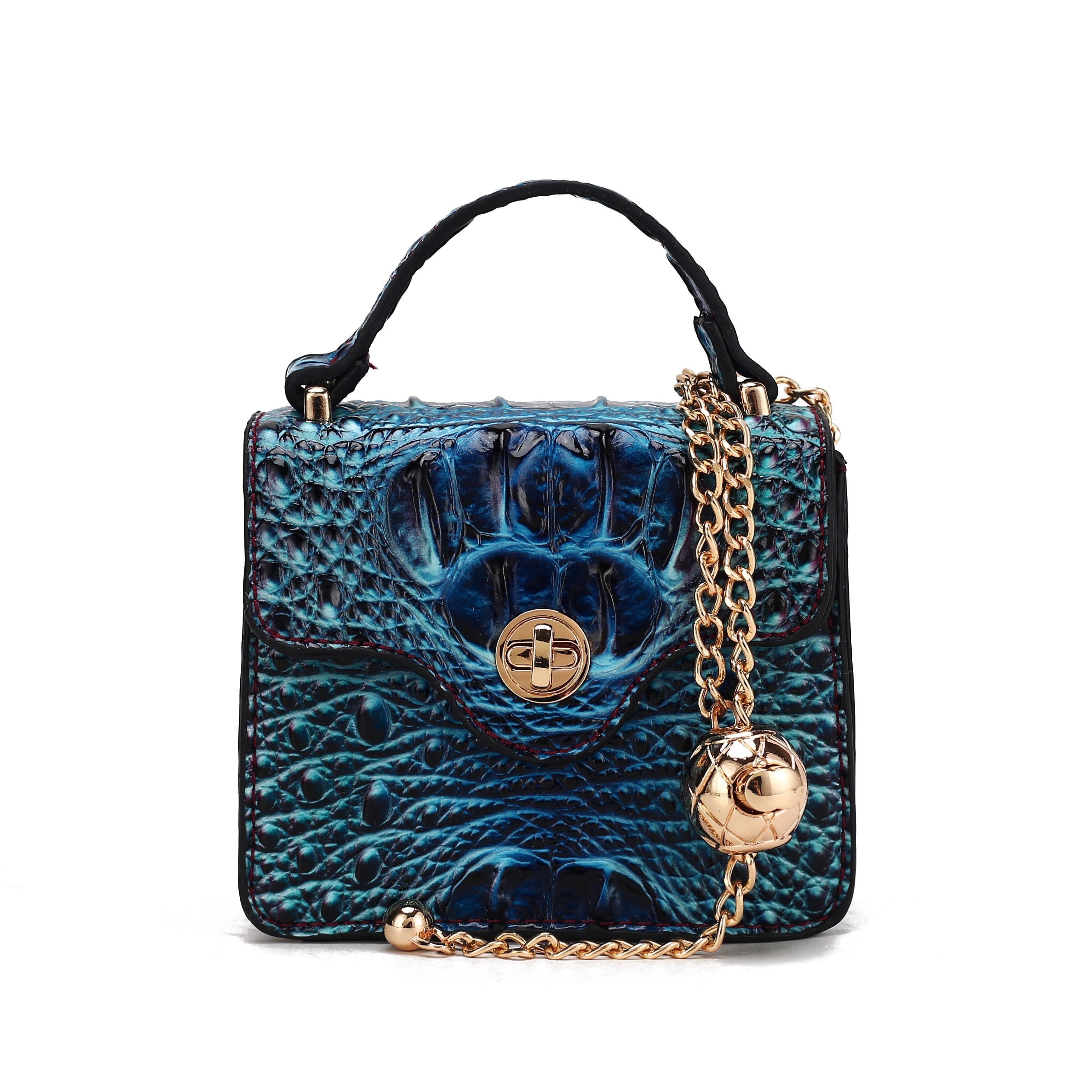  MKF Collection River Mini Crossbody Bag - Croc Blue - Bonton