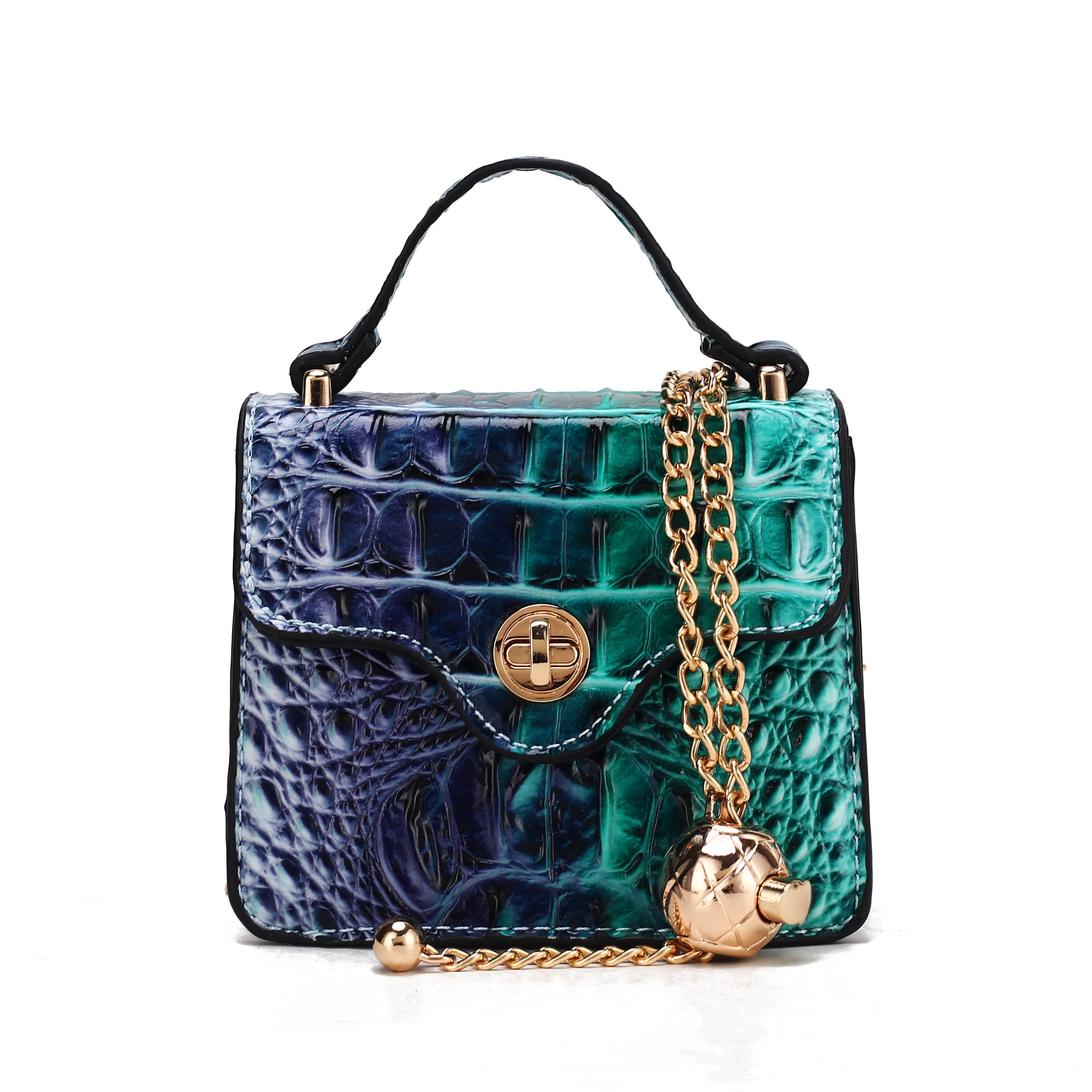  MKF Collection River Mini Crossbody Bag - Croc Blue - Bonton