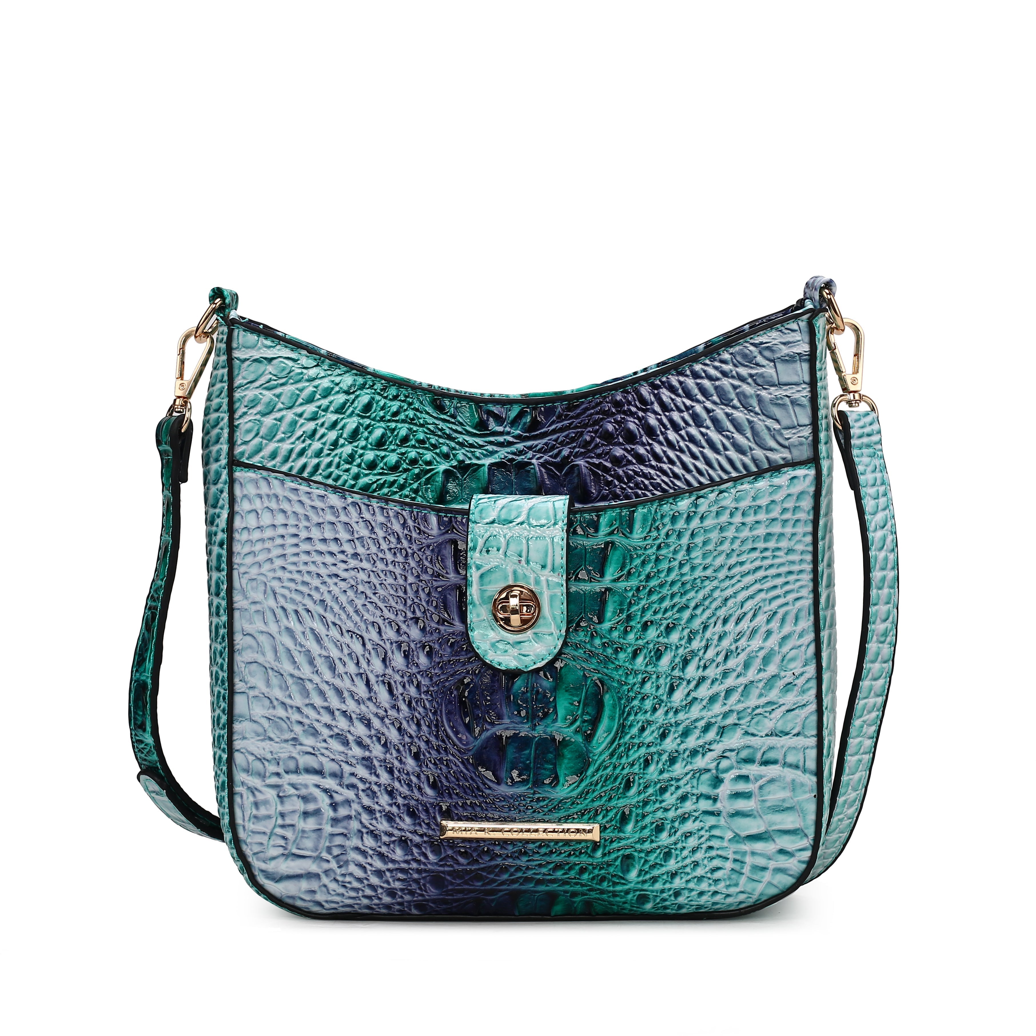  MKF Collection Giovana Gradient Croc Crossbody Bag - Croc Brown - Bonton