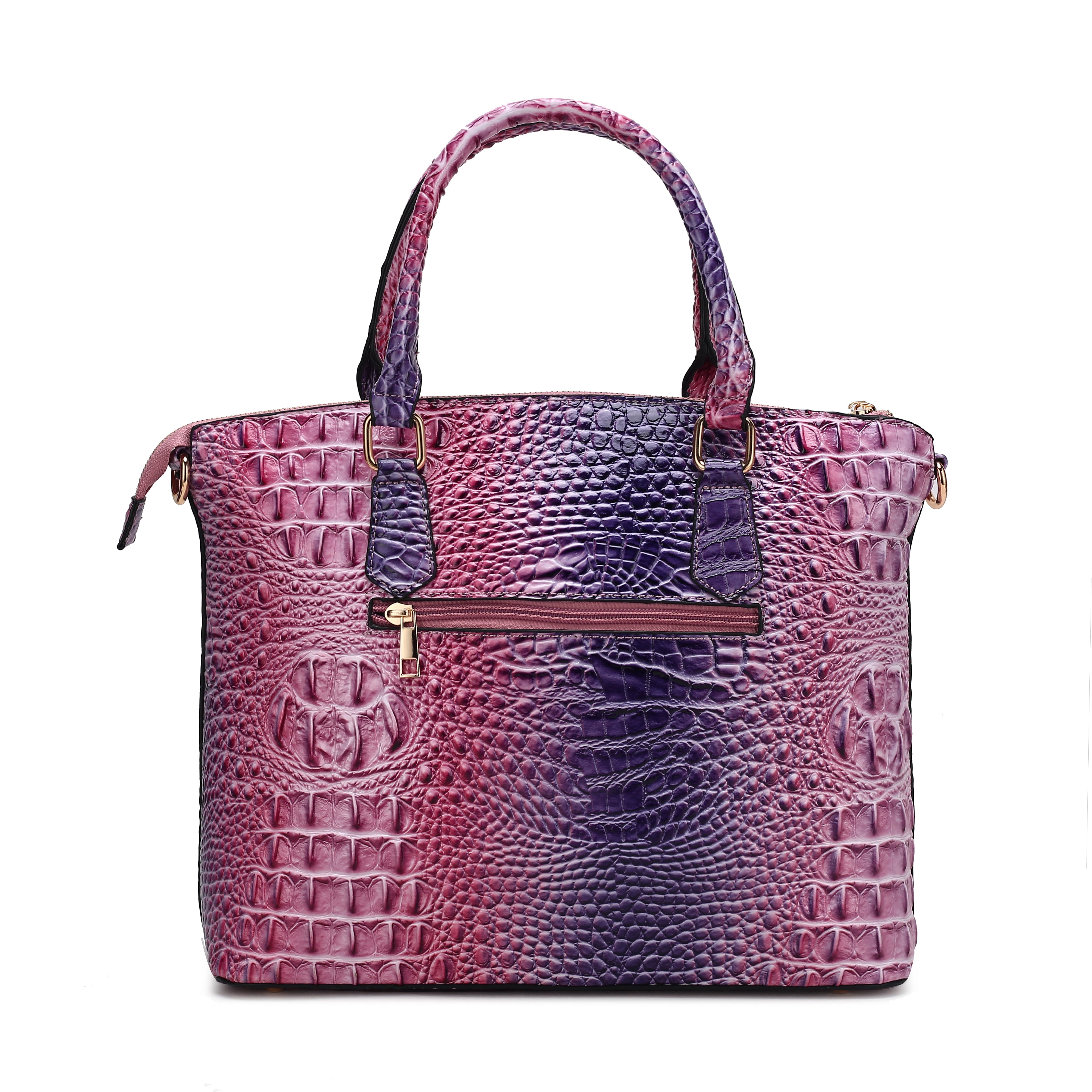  MKF Collection Frankie Gradient Croc Shoulder Bag and Wallet Set - Croc Coral - Bonton