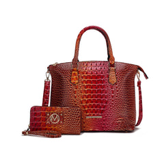 Frankie Gradient Croc Shoulder Bag and Wallet Set