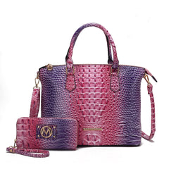 Frankie Gradient Croc Shoulder Bag and Wallet Set