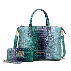 Frankie Gradient Croc Shoulder Bag and Wallet Set