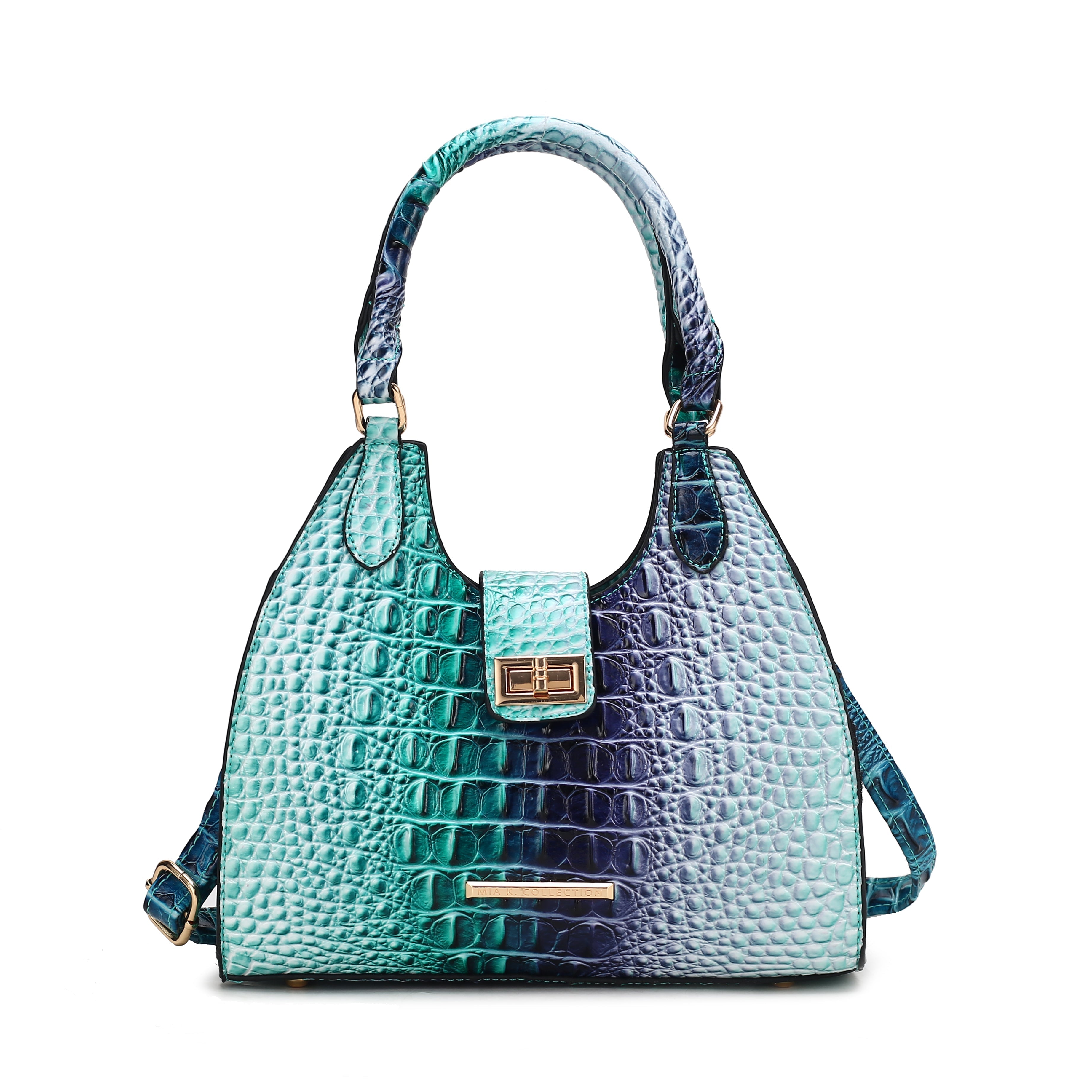  MKF Collection Ava Gradient Croc Tote Bag - Croc Turquoise - Bonton