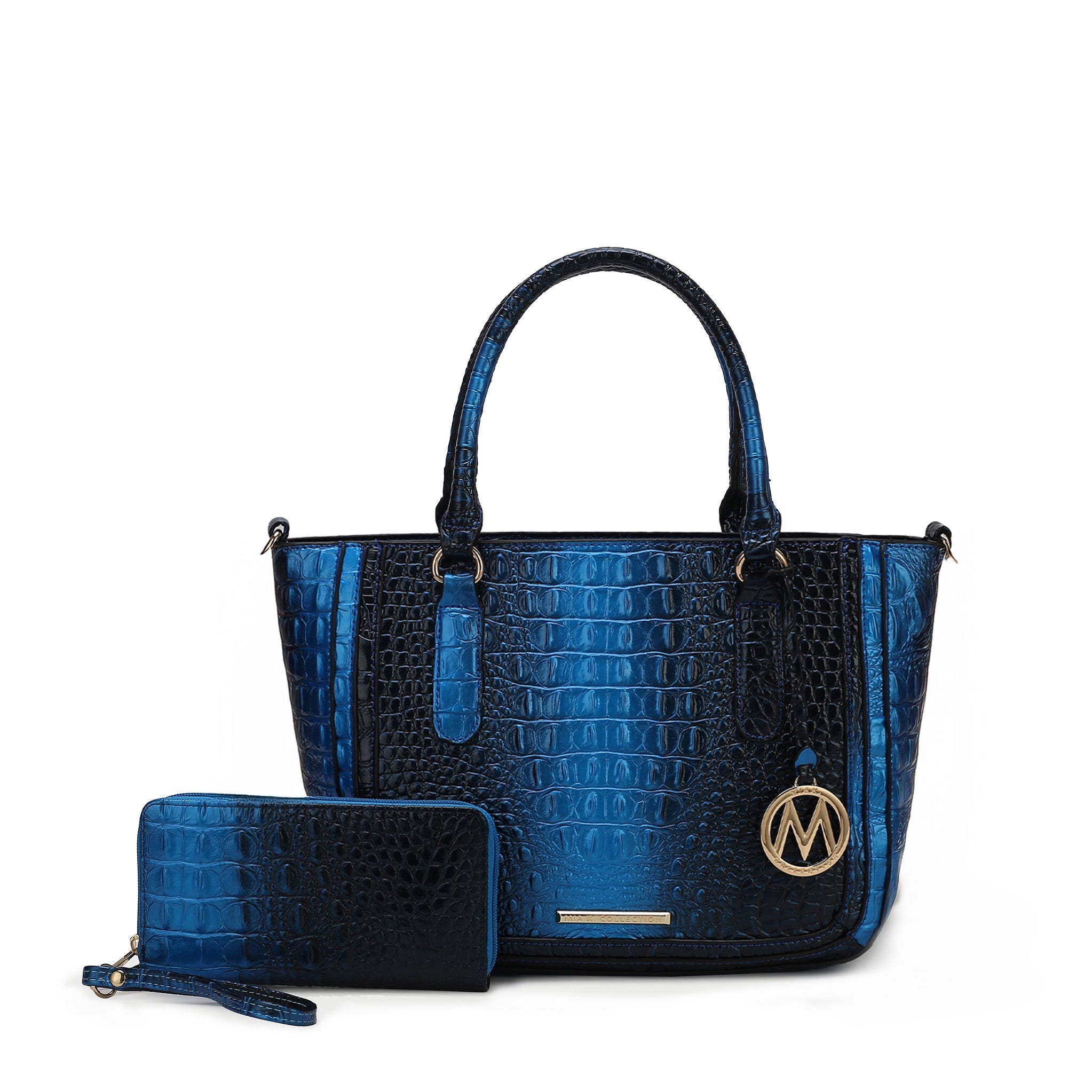  MKF Collection Aphelia Croc-Embossed Handbag - Blue - Bonton