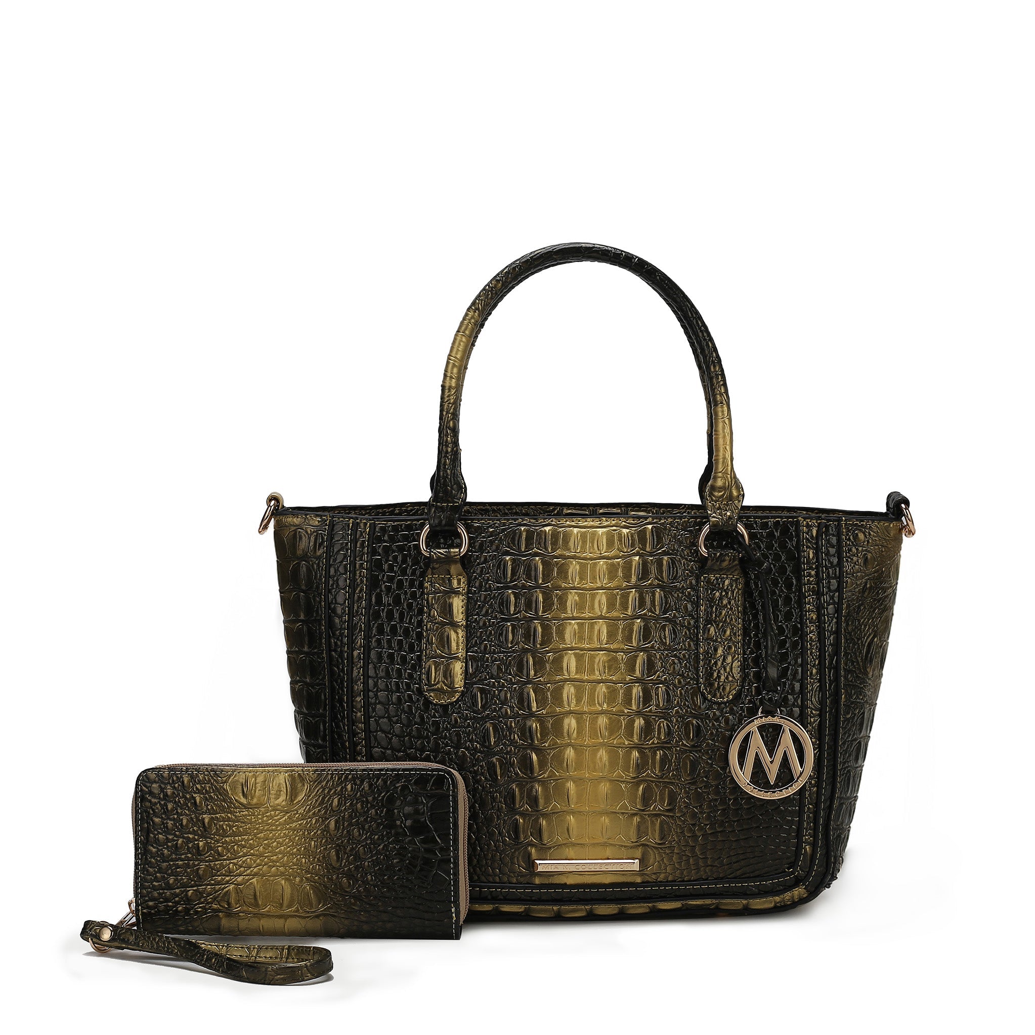  MKF Collection Aphelia Croc-Embossed Handbag - Blue - Bonton