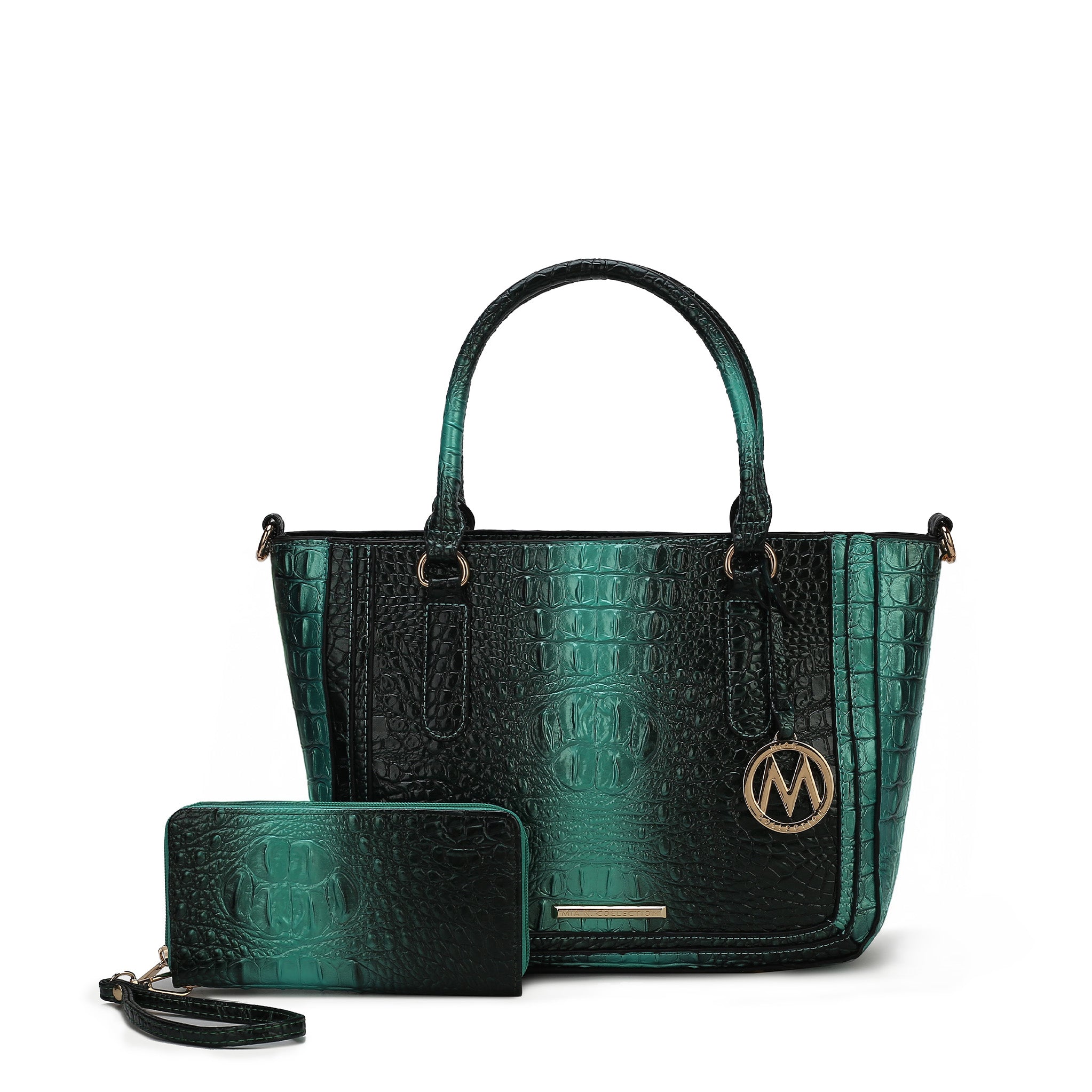  MKF Collection Aphelia Croc-Embossed Handbag - Blue - Bonton