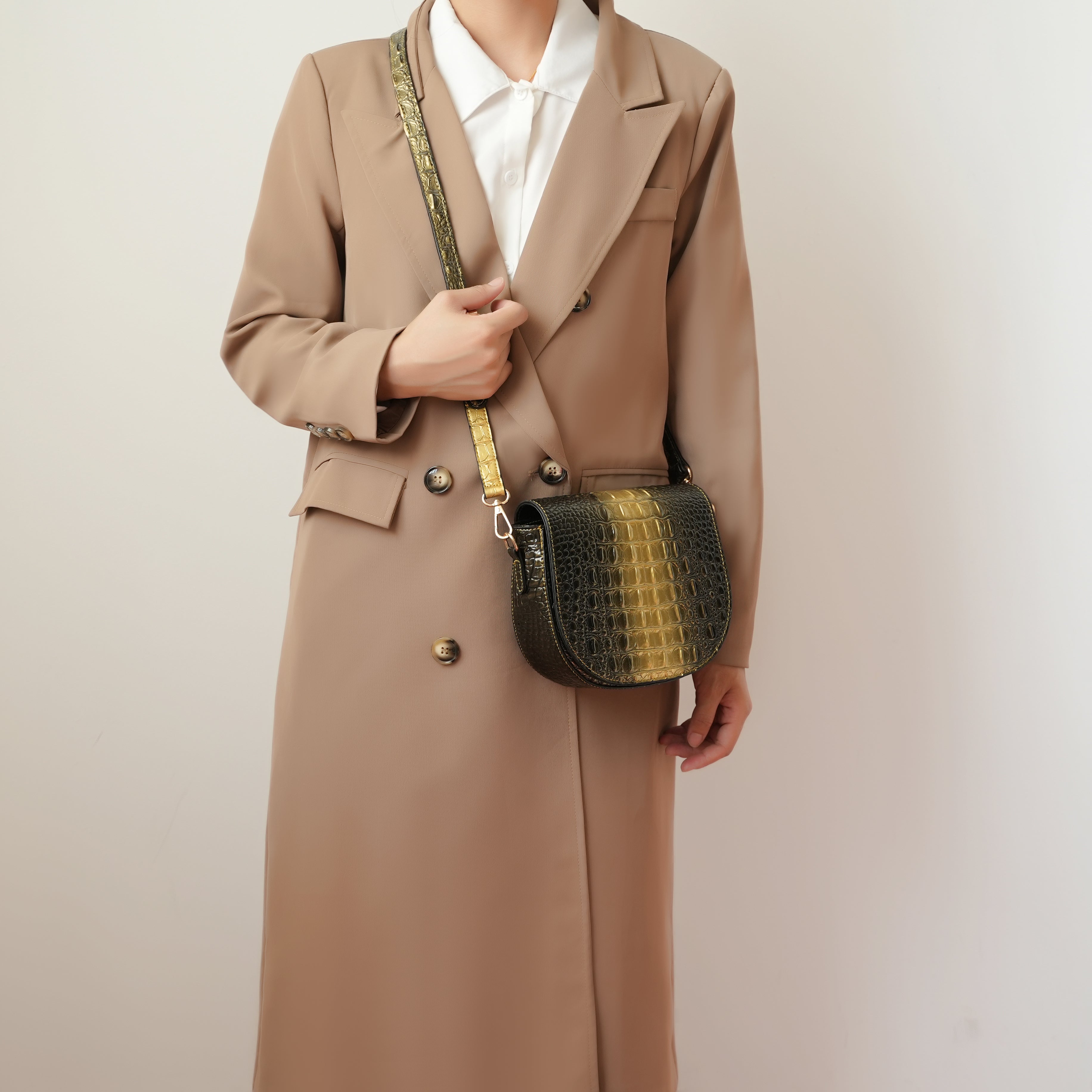  MKF Collection Amalia Croc-Embossed Crossbody Bag - Blue - Bonton