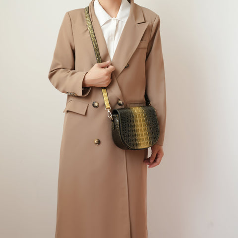 Amalia Croc-Embossed Crossbody Bag