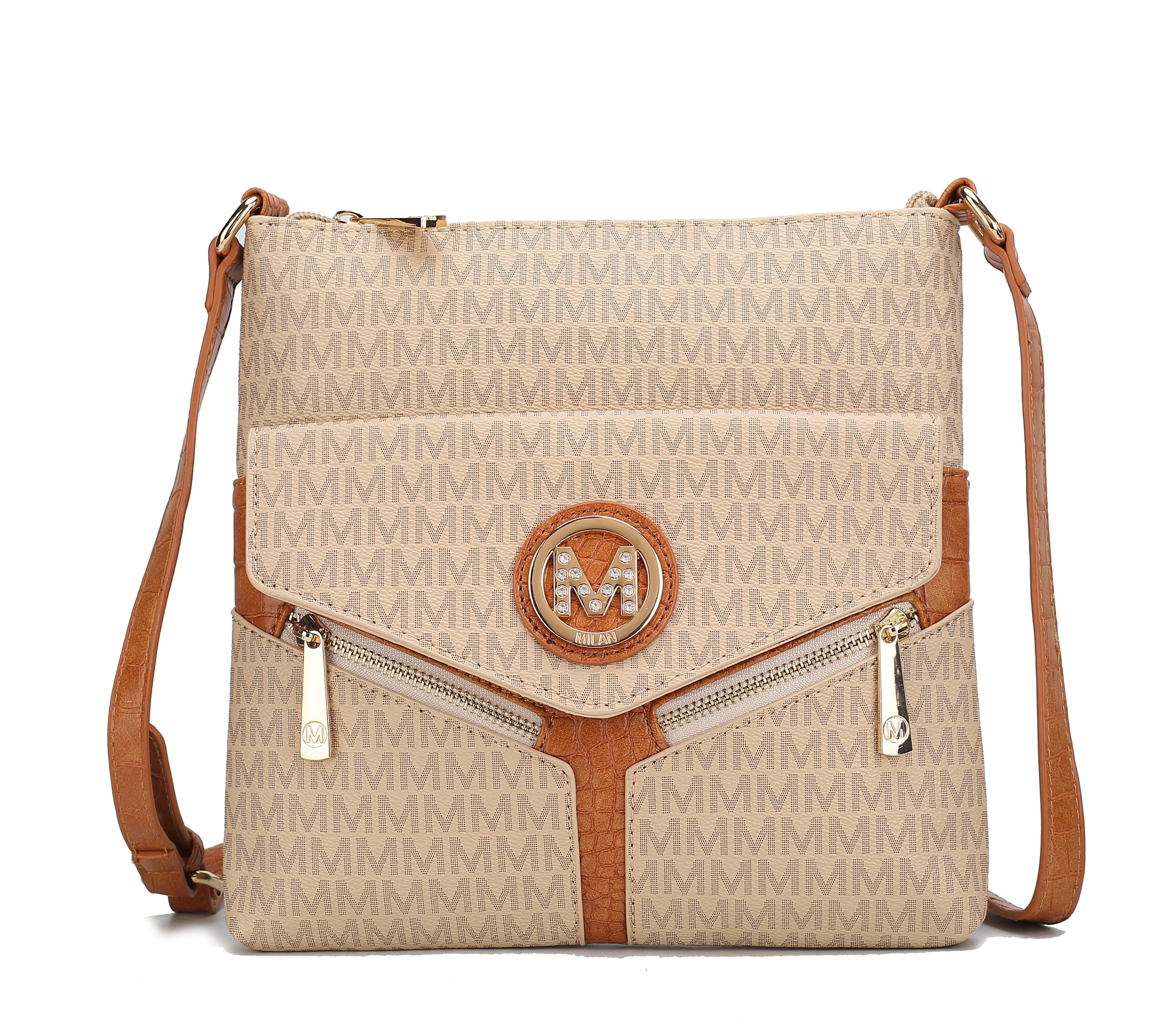  MKF Collection Tania Signature Crossbody Bag - Beige - Bonton