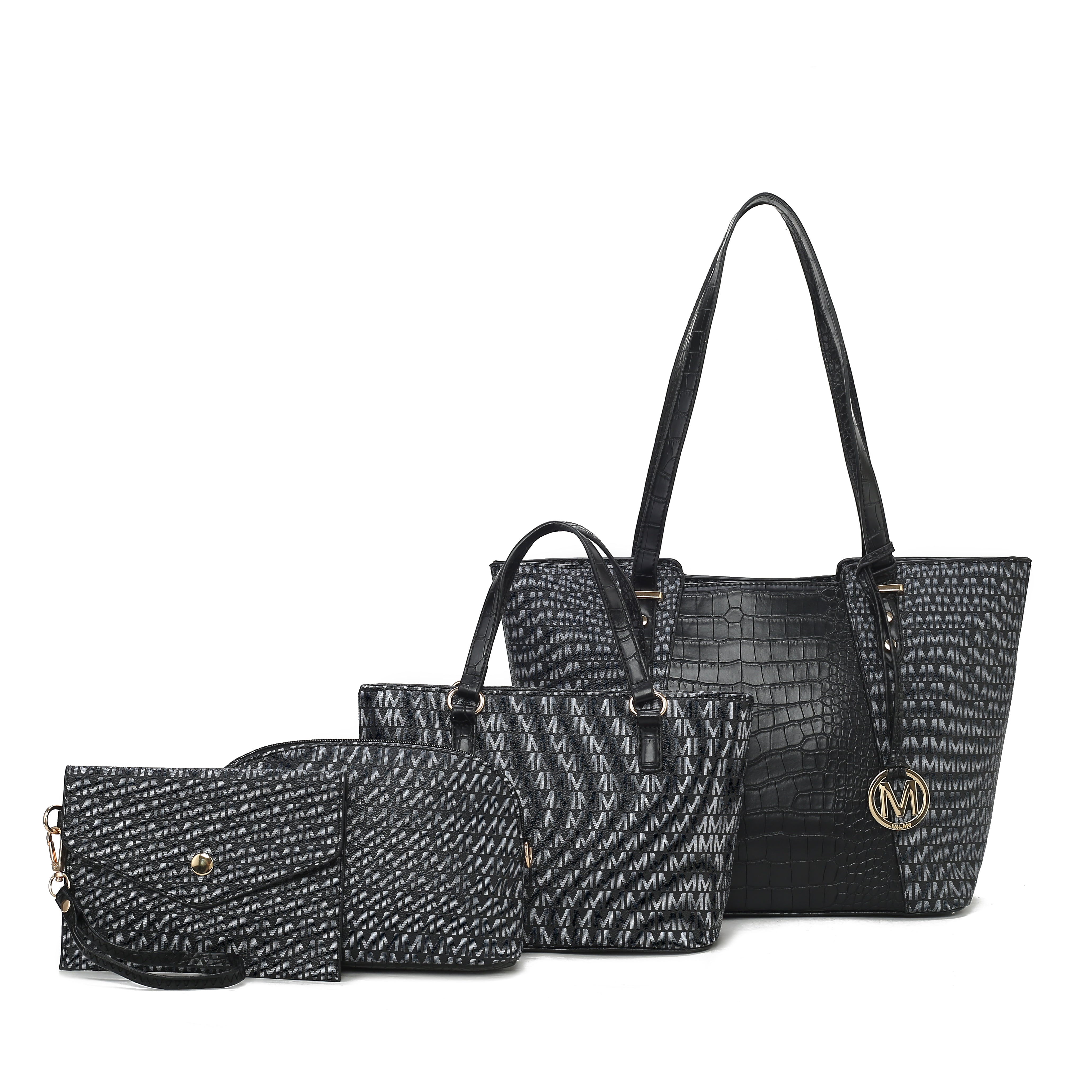  MKF Collection Lippa M Signature Tote and Set - Black - Bonton