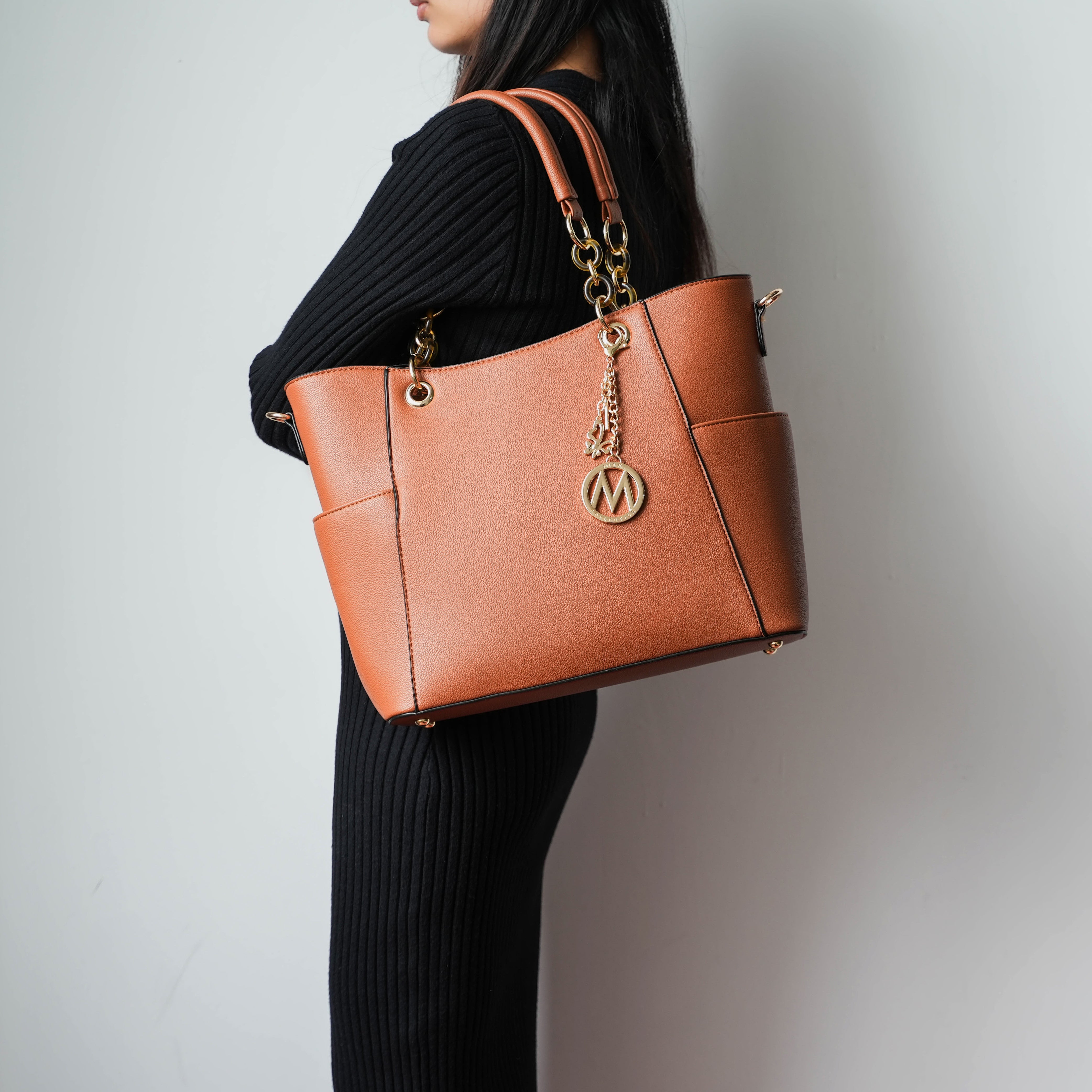  MKF Collection Bonita Tote Bag and Wallet Set - Mustard - Bonton