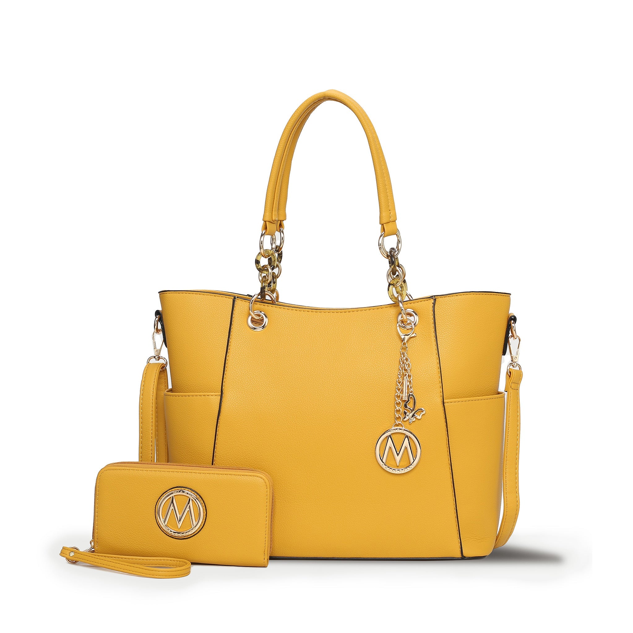  MKF Collection Bonita Tote Bag and Wallet Set - Mustard - Bonton