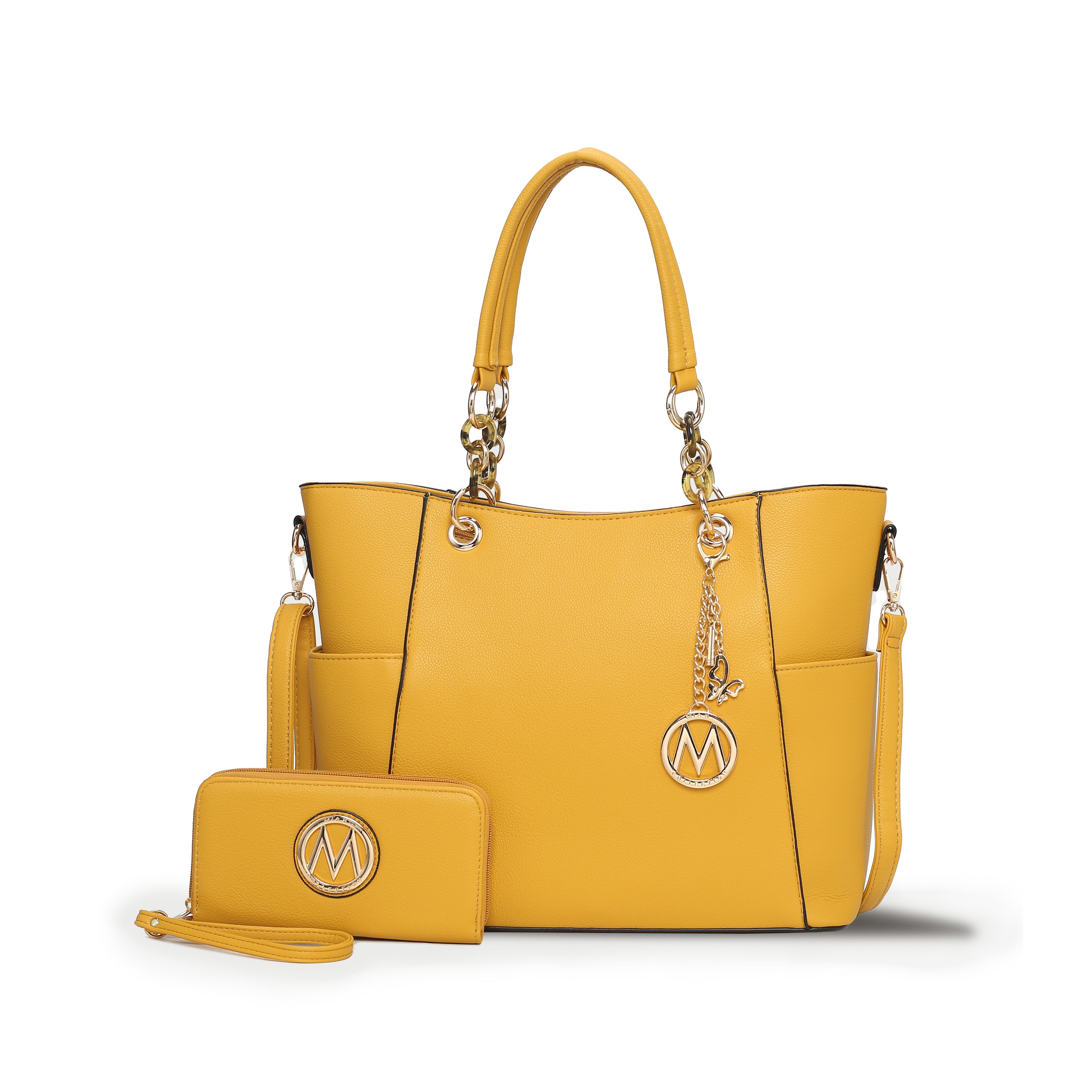  MKF Collection Bonita Tote Bag and Wallet Set - Mustard - Bonton