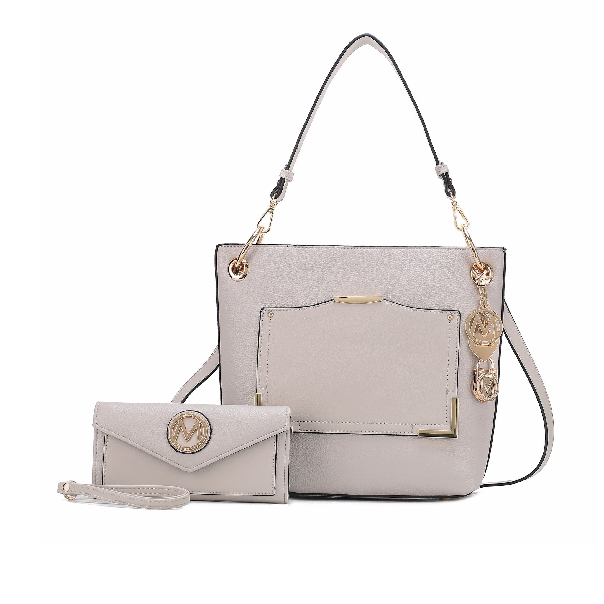  MKF Collection Grace Shoulder Bag and Set - Beige - Bonton