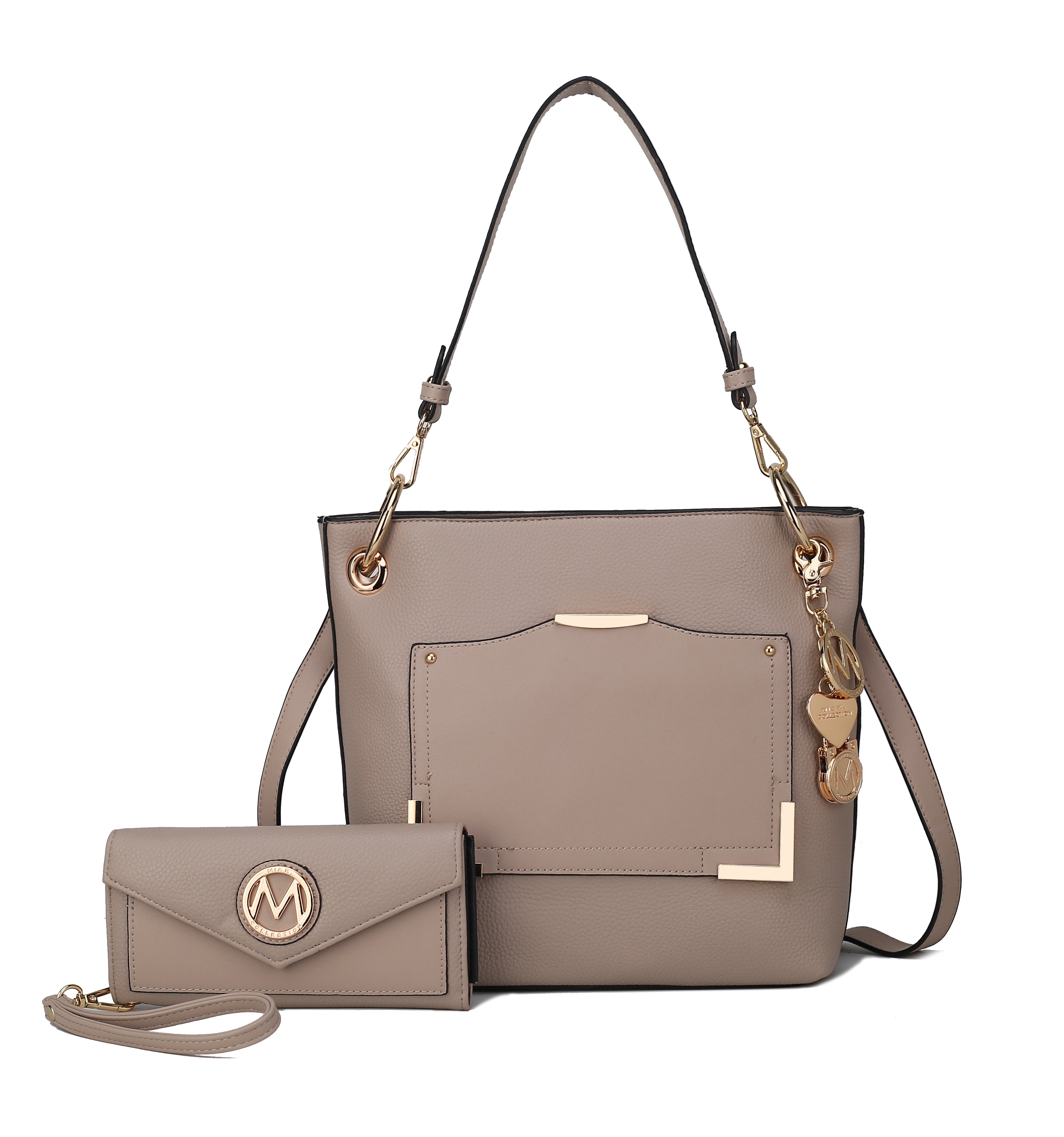  MKF Collection Grace Shoulder Bag and Set - Beige - Bonton