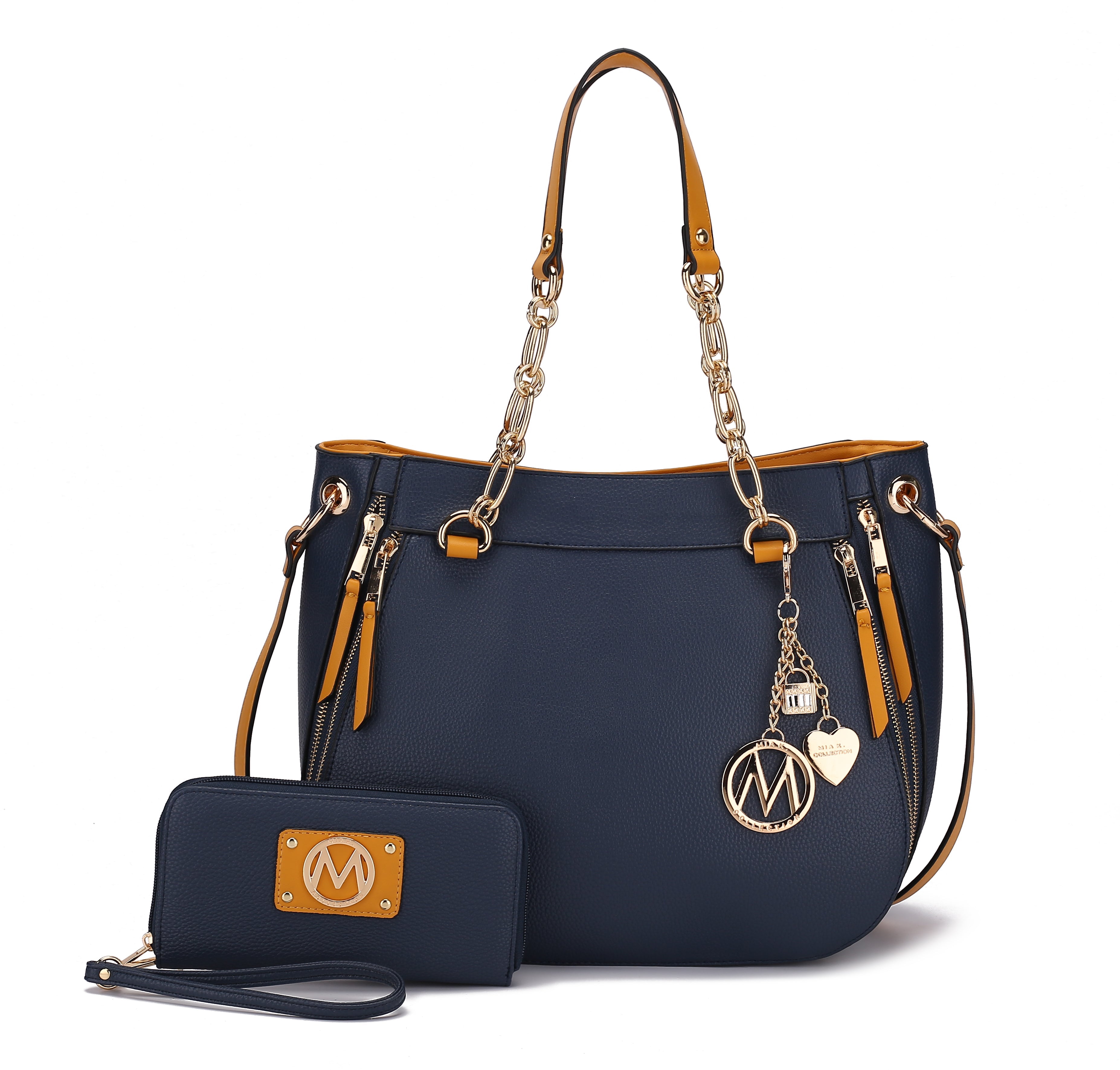  MKF Collection Lina Shoulder Bag and Wallet Set - Light Blue - Bonton