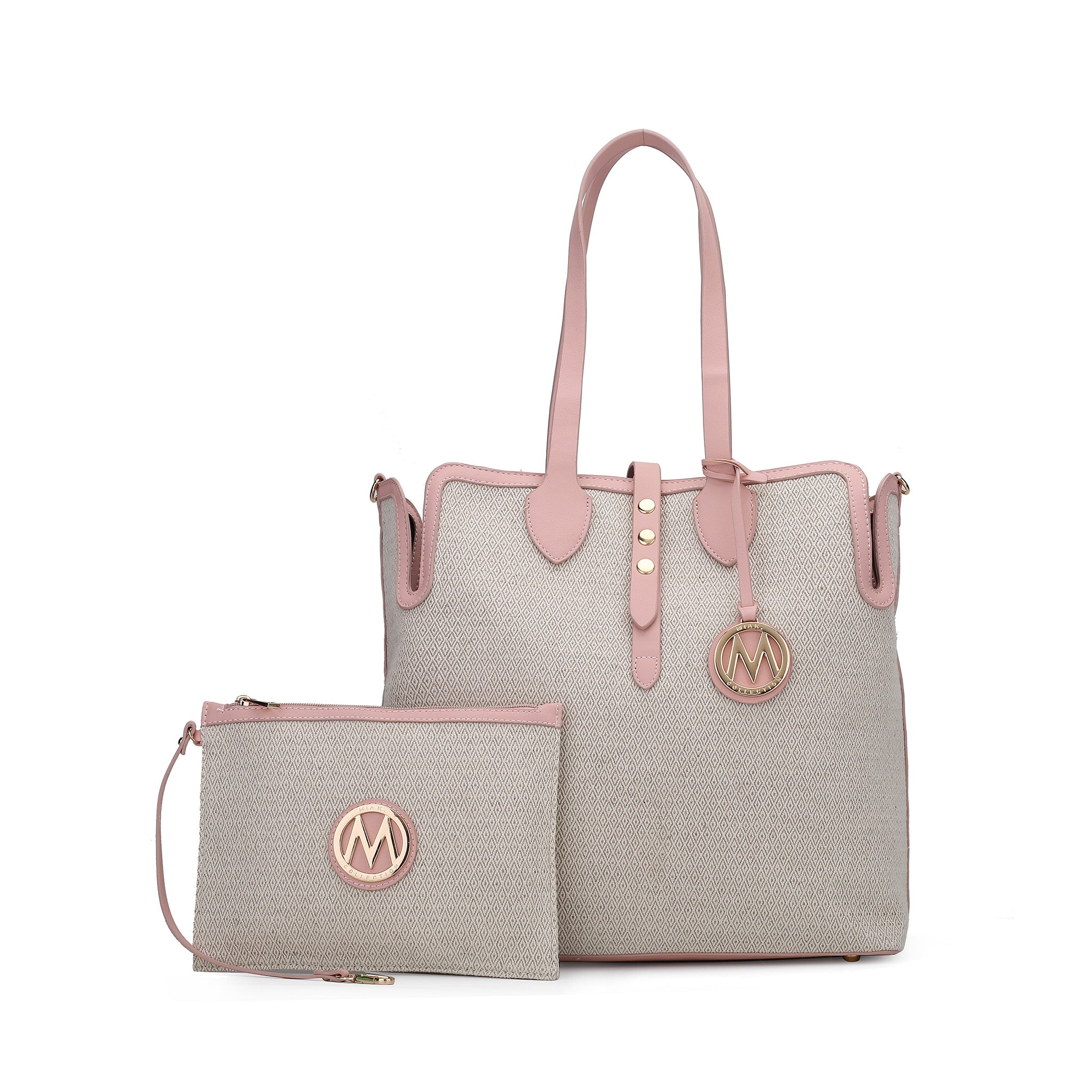  MKF Collection Juliana Tote Bag and Wristlet Set - Blush - Bonton