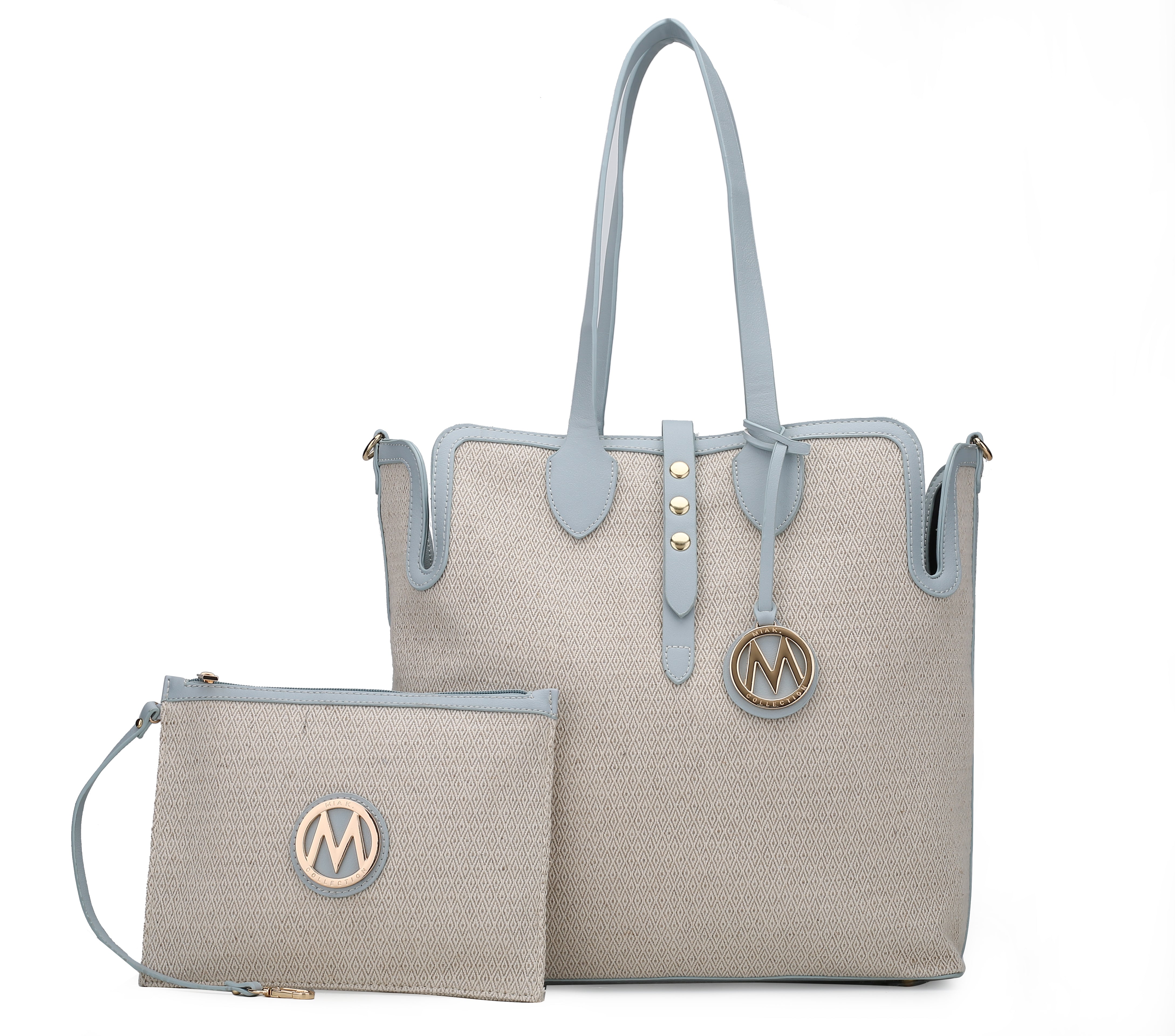  MKF Collection Juliana Tote Bag and Wristlet Set - Blush - Bonton