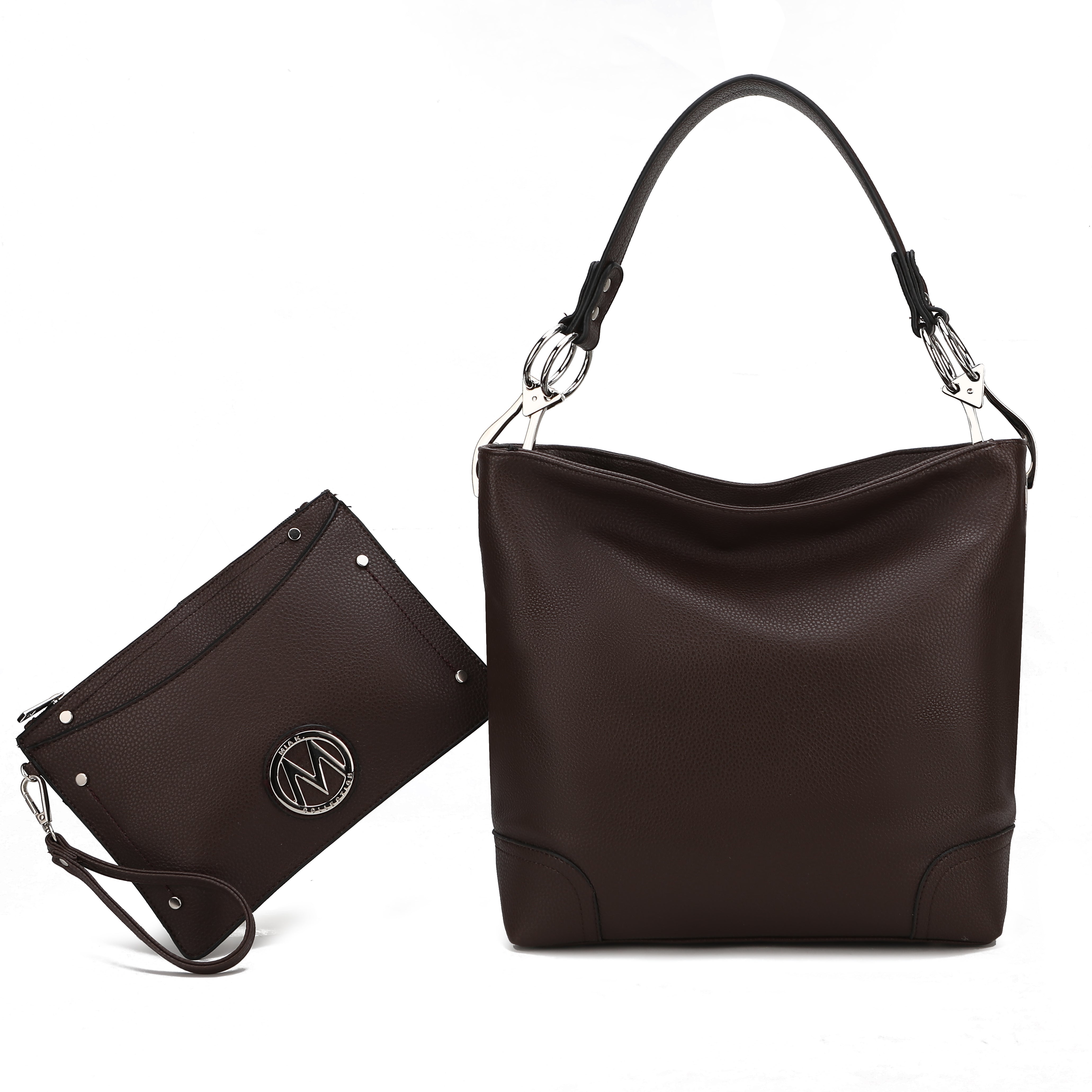  MKF Collection Viviana Hobo Bag and Wristlet Set - Black - Bonton