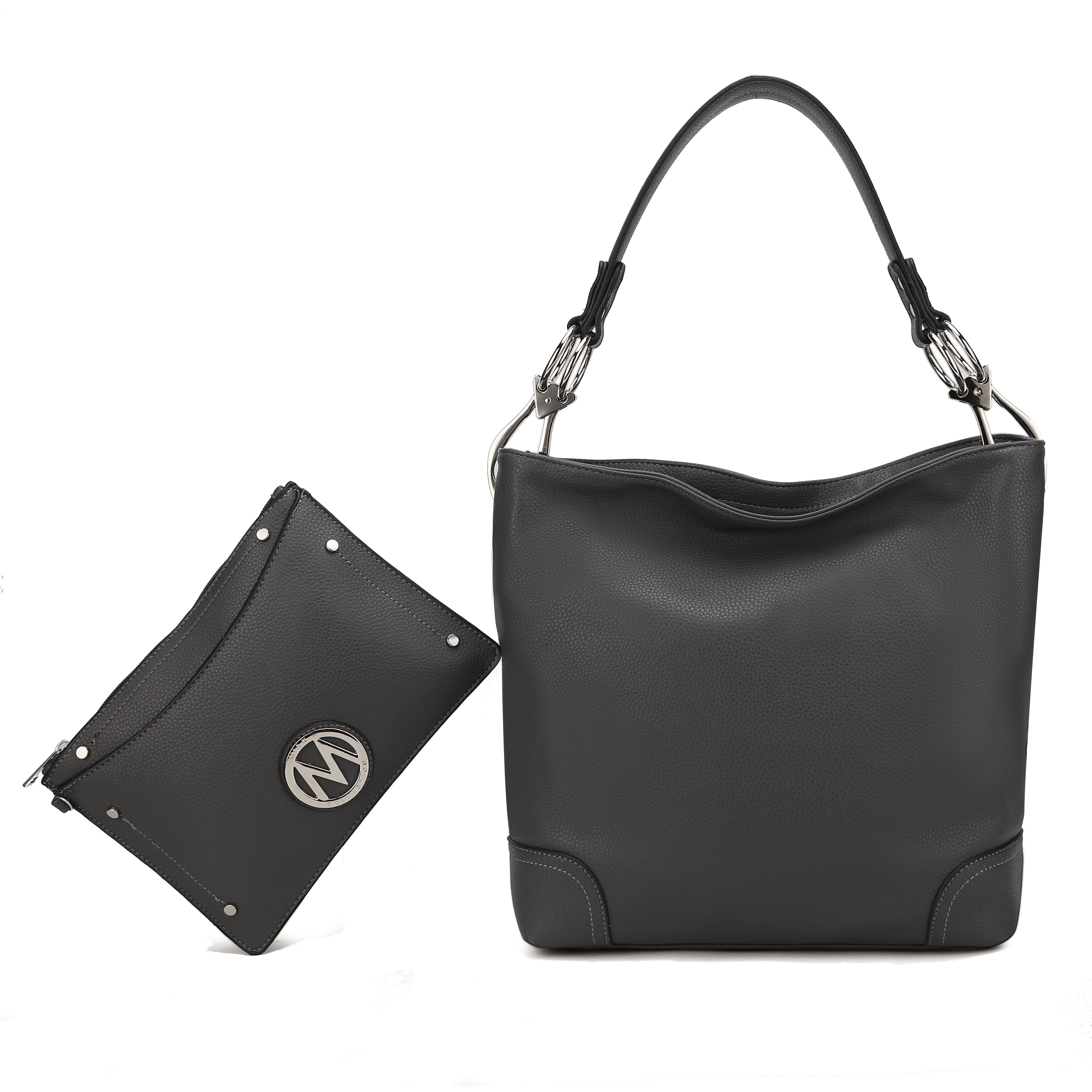  MKF Collection Viviana Hobo Bag and Wristlet Set - Black - Bonton