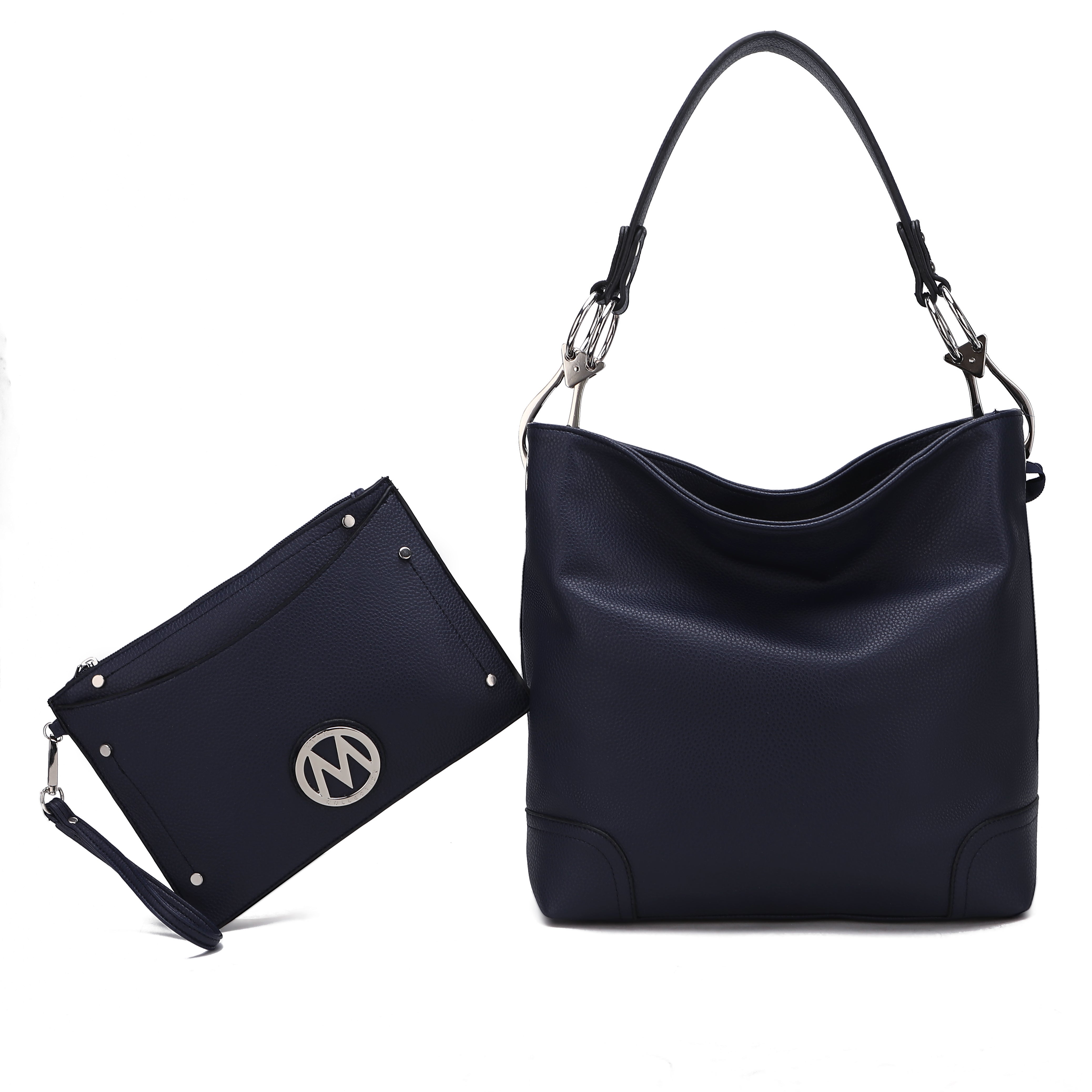  MKF Collection Viviana Hobo Bag and Wristlet Set - Black - Bonton