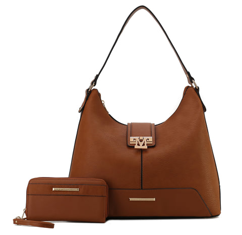 Graciela Solid Hobo Bag and Wallet Set