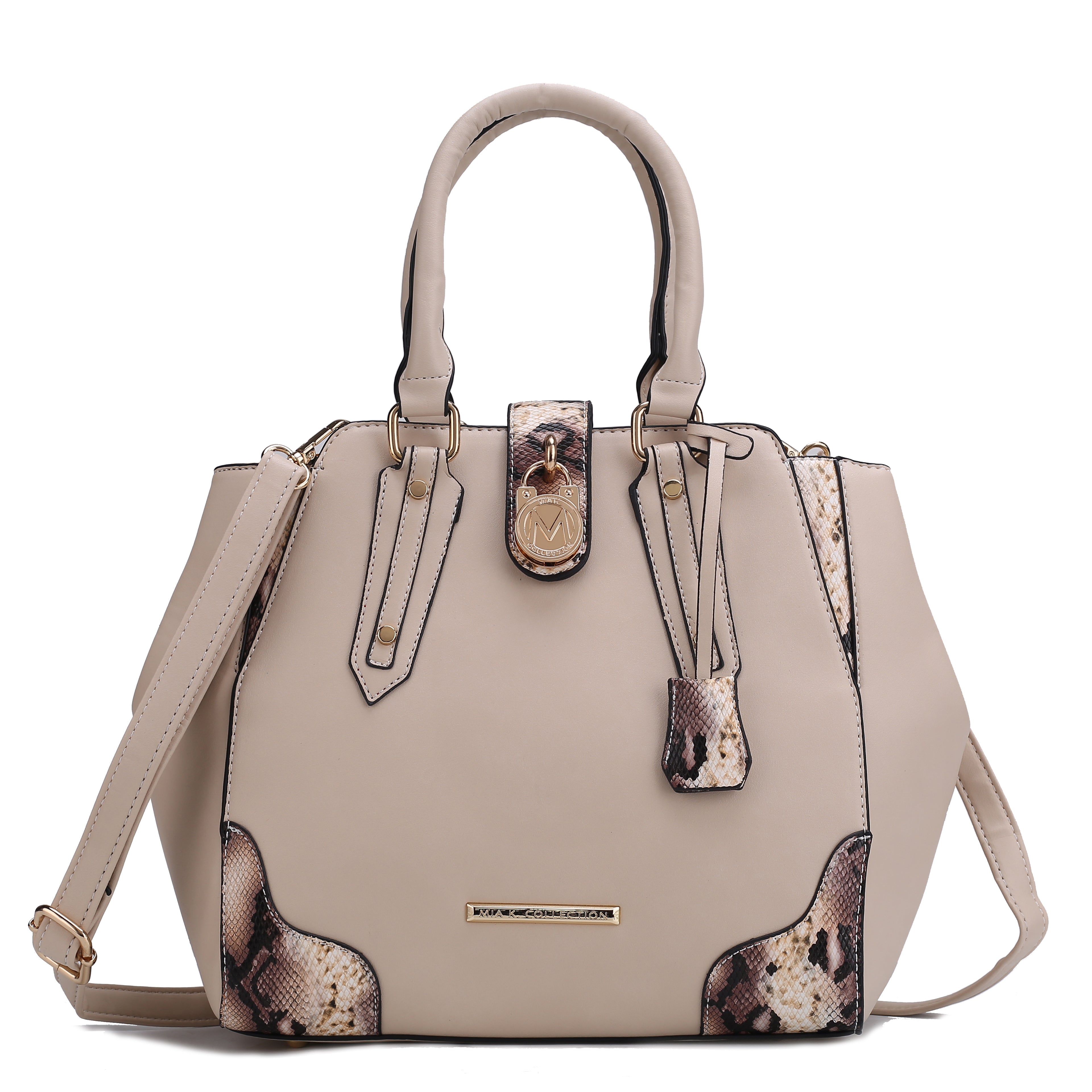  MKF Collection Lorena Embossed Shoulder Bag - Taupe - Bonton