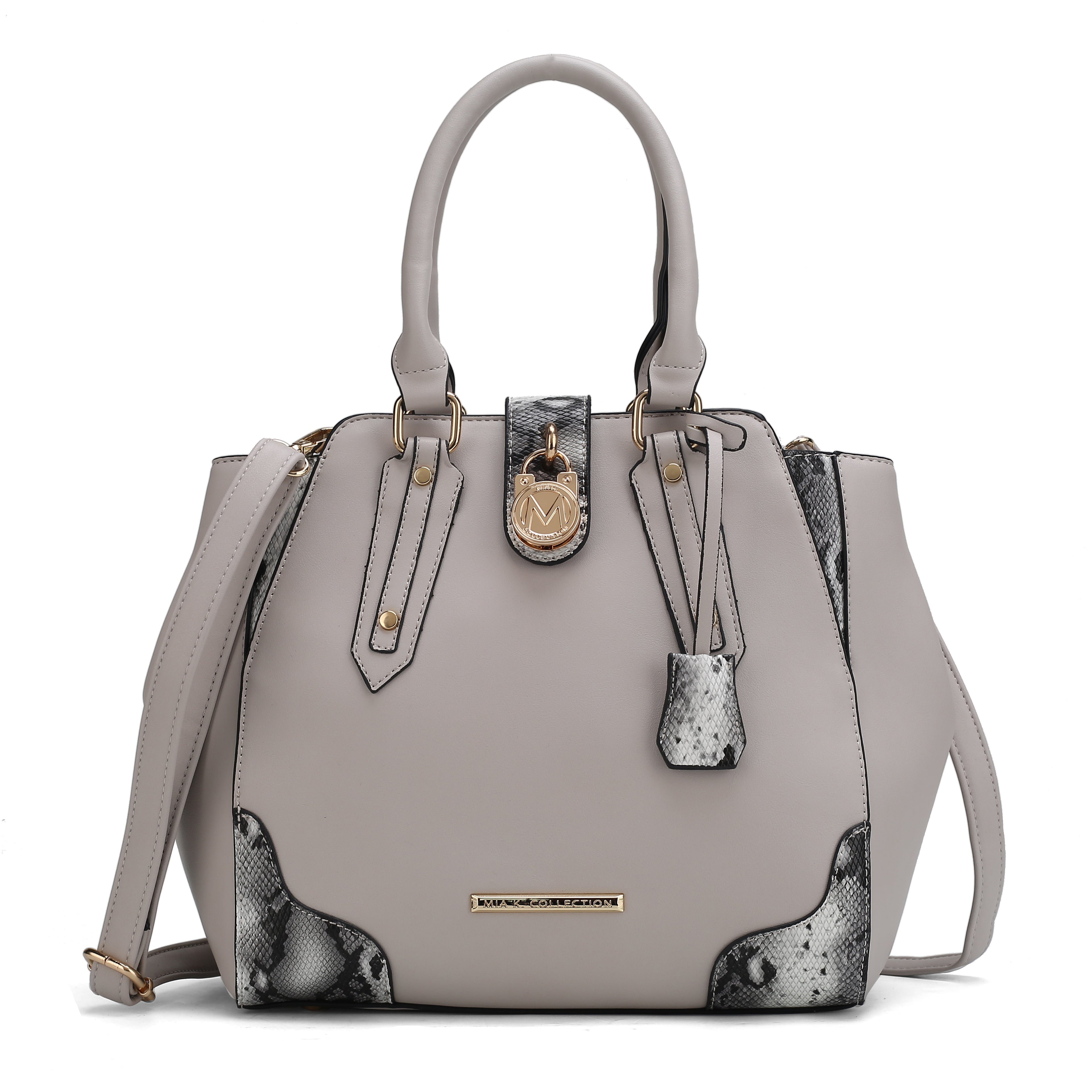  MKF Collection Lorena Embossed Shoulder Bag - Taupe - Bonton