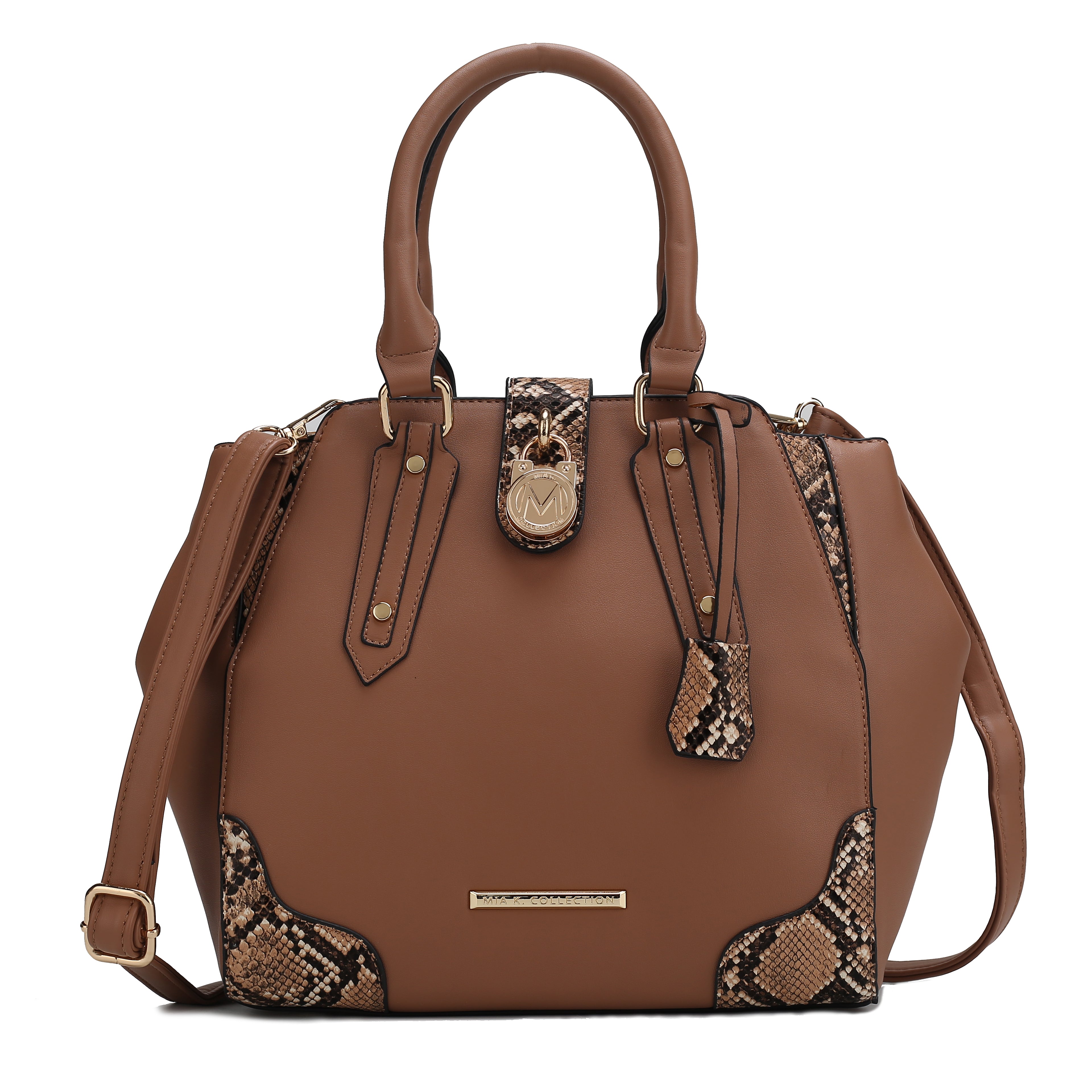  MKF Collection Lorena Embossed Shoulder Bag - Taupe - Bonton