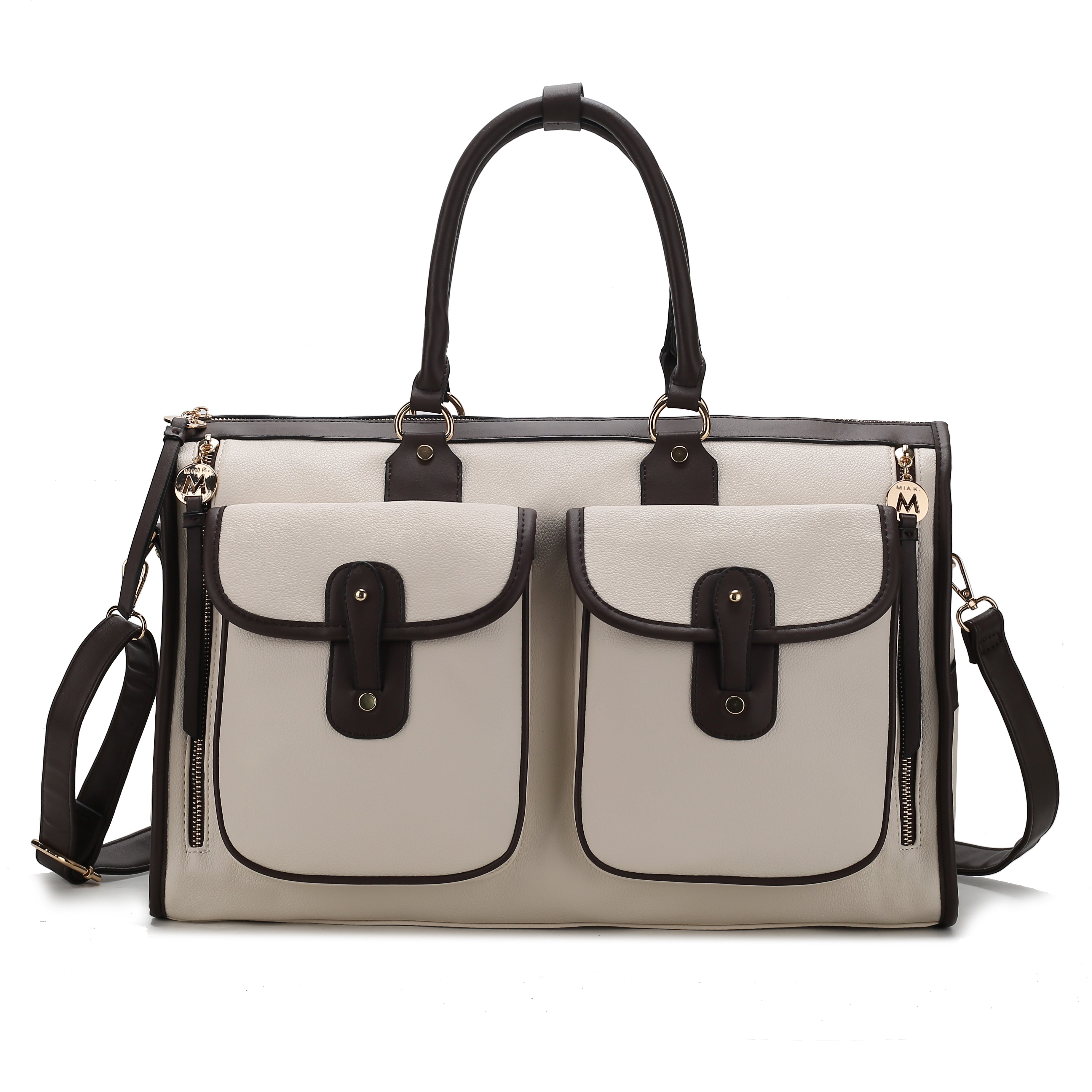  MKF Collection Genevieve Weekender Bag - Beige - Bonton