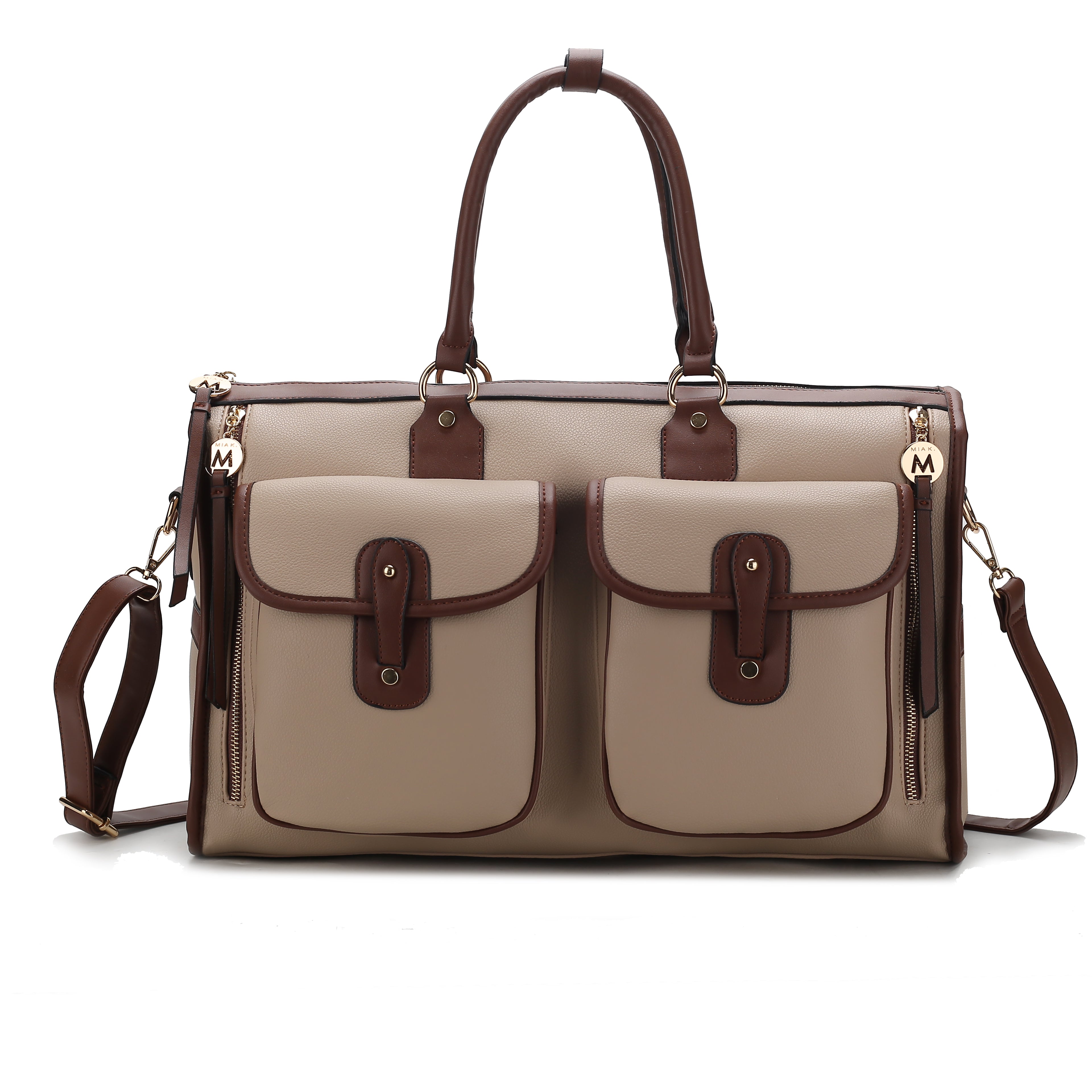  MKF Collection Genevieve Weekender Bag - Beige - Bonton