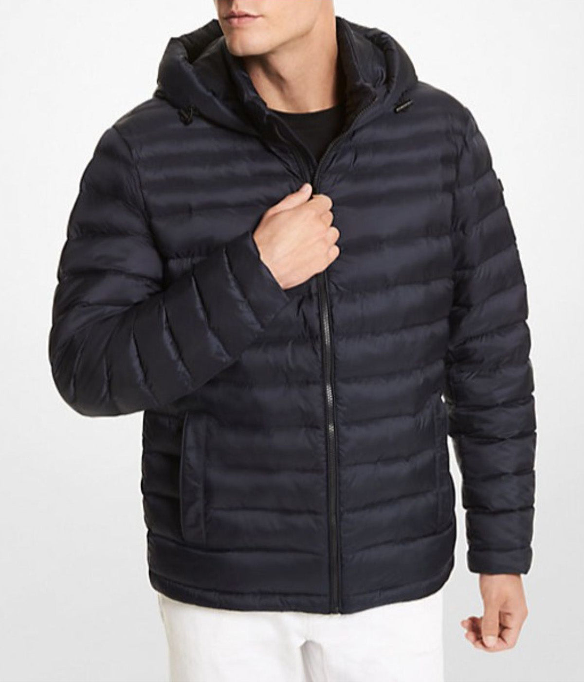  Michael Kors Hooded Packable Jacket Midnight Blue - Midnight Blue - Bonton