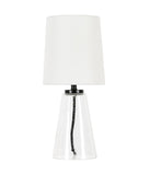 Bennett Mini Lamp with Fabric Shade Seeded Glass & White