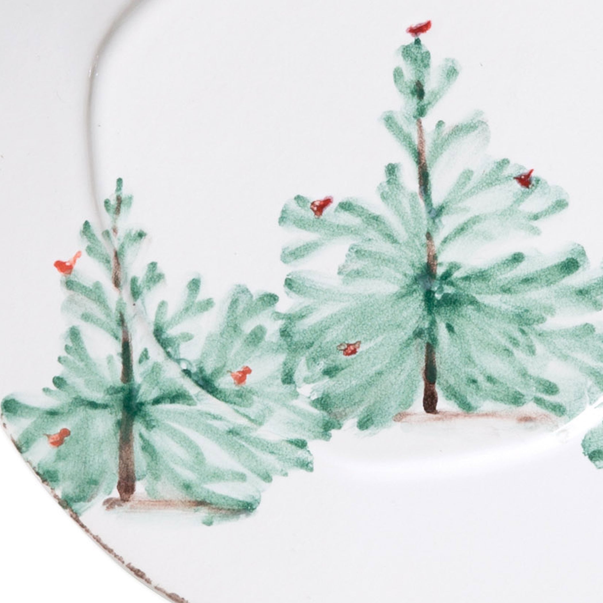  Vietri Melamine Lastra Holiday Salad Plate - White/Green - Bonton