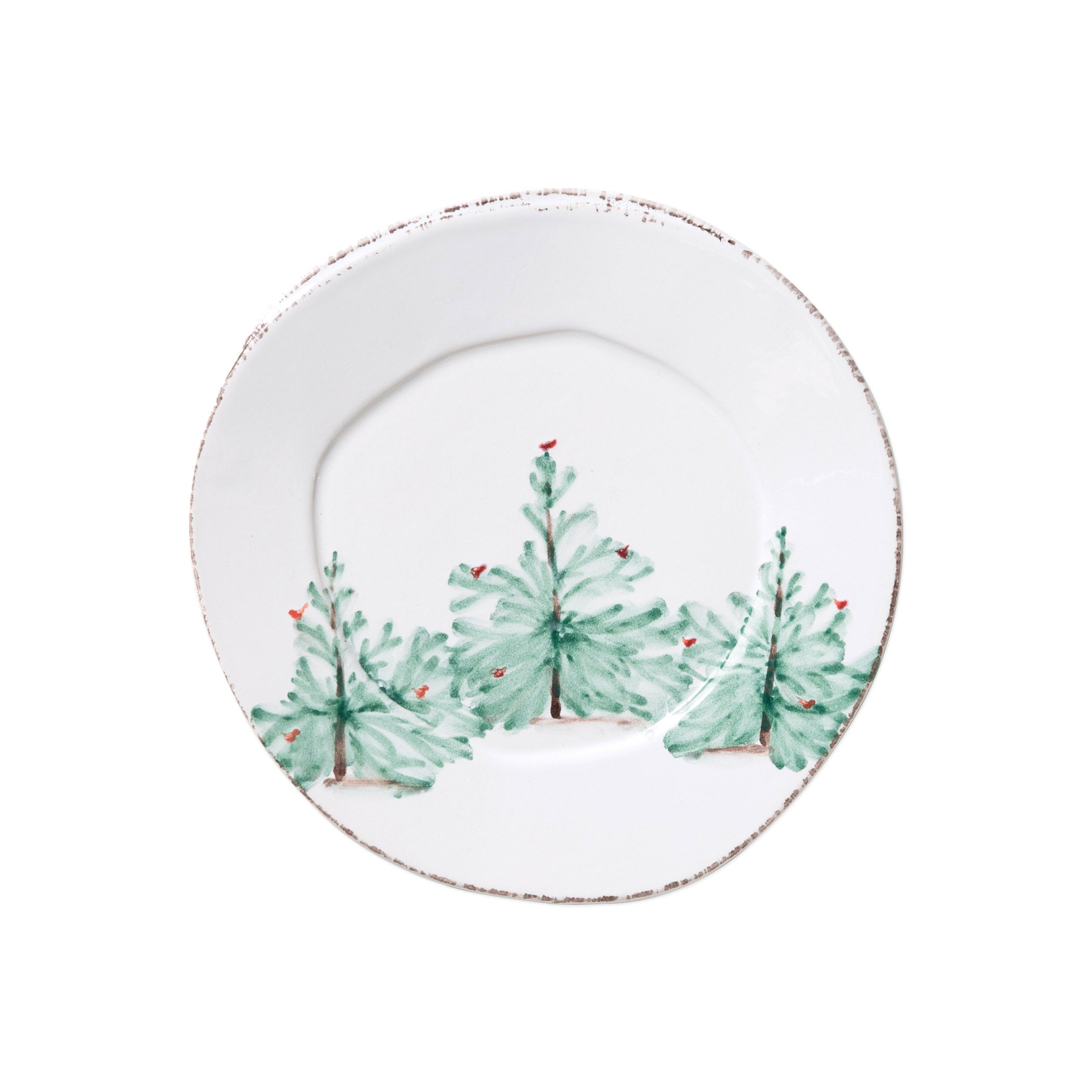  Vietri Melamine Lastra Holiday Salad Plate - White/Green - Bonton