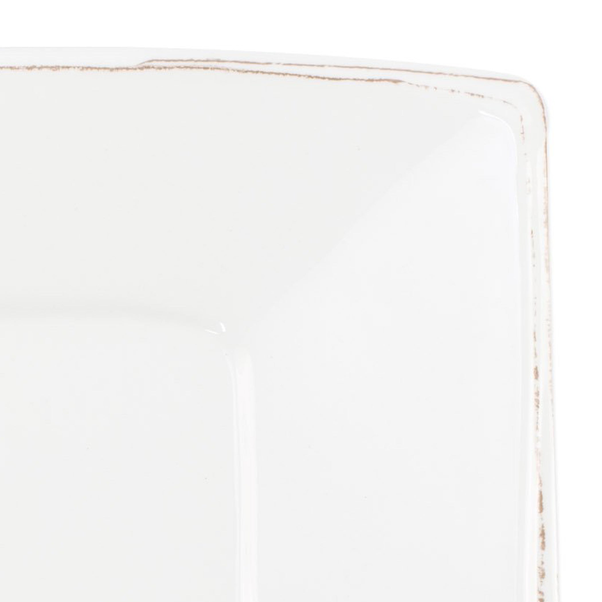  Vietri Melamine Lastra White Square Platter - White - Bonton