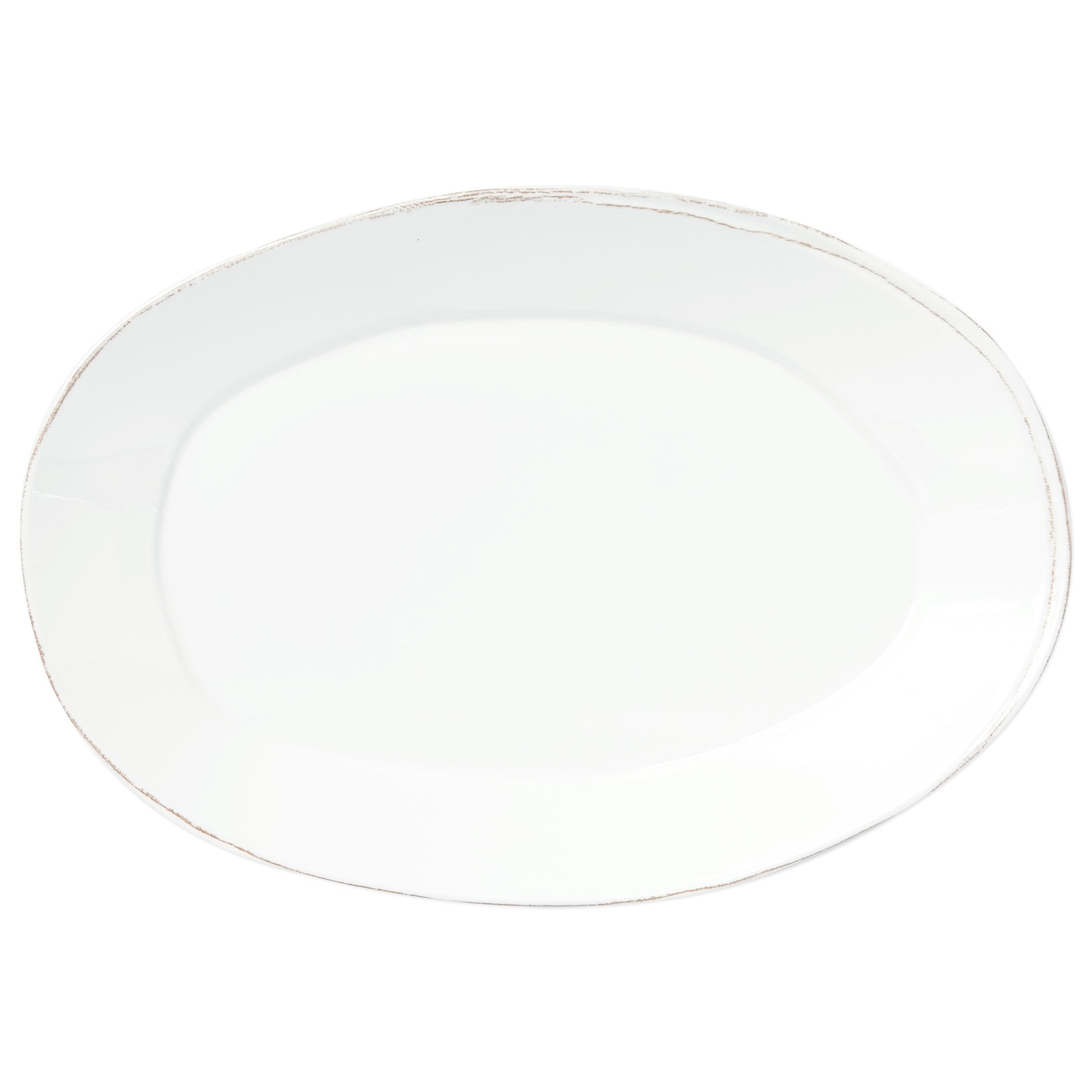  Vietri Melamine Lastra White Oval Platter - White - Bonton